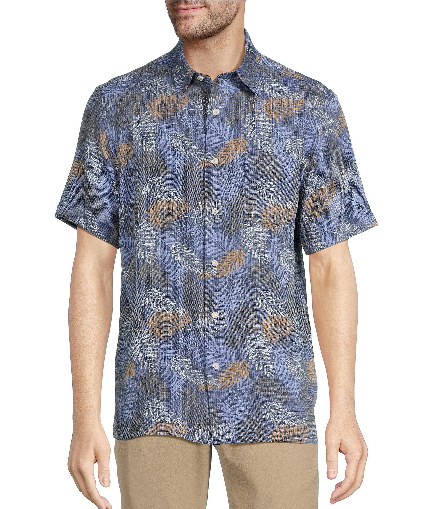 Roundtree & Yorke Gray Hawaiian Shirts for Men