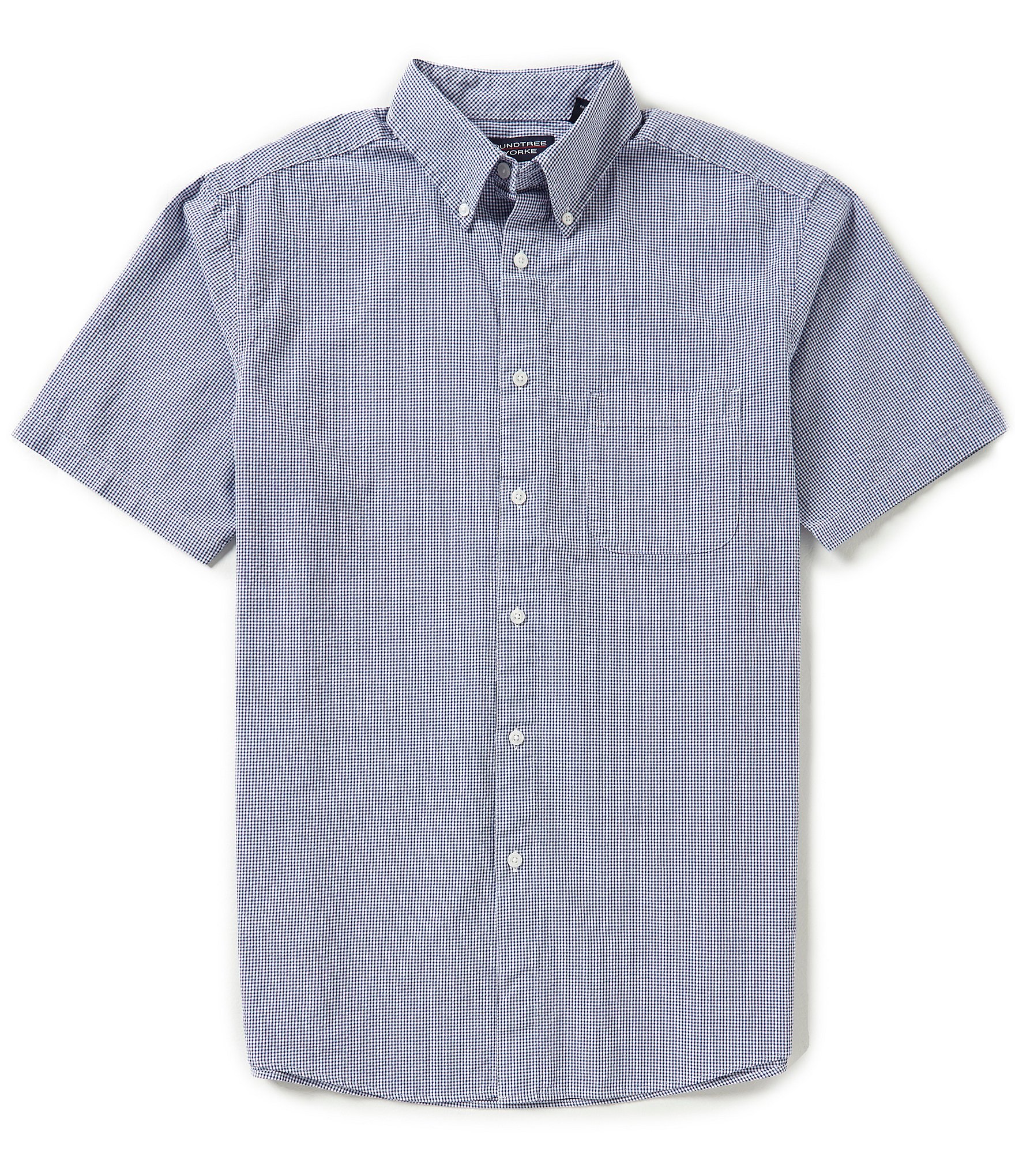 Roundtree & Yorke Short-Sleeve Seersucker Checked Shirt | Dillards