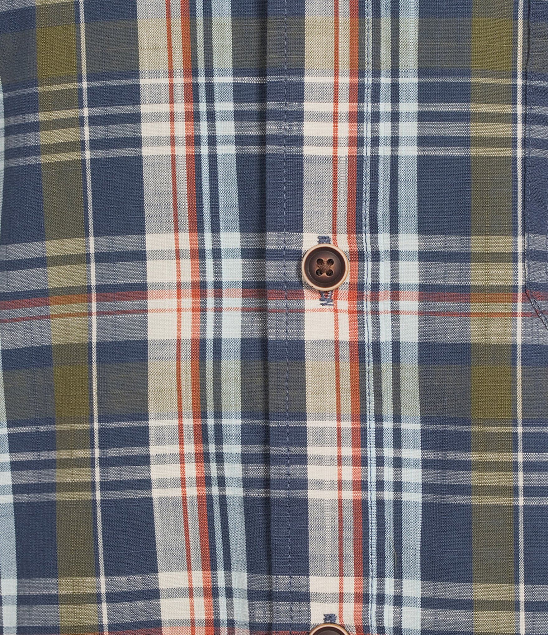 Roundtree & Yorke Short Sleeve Slub Large Plaid Sport Shirt