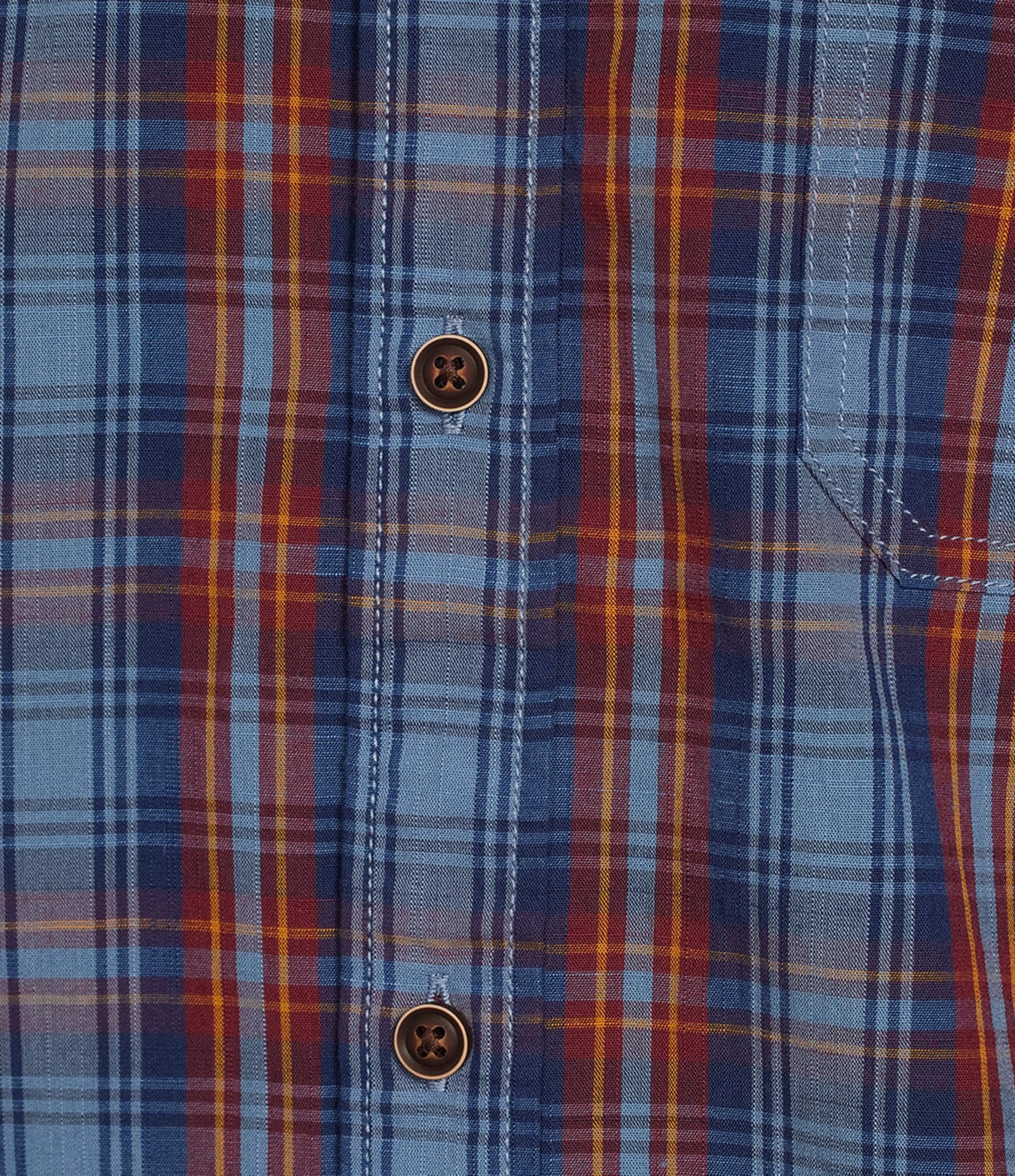 Roundtree & Yorke Short Sleeve Slub Plaid Sport Shirt