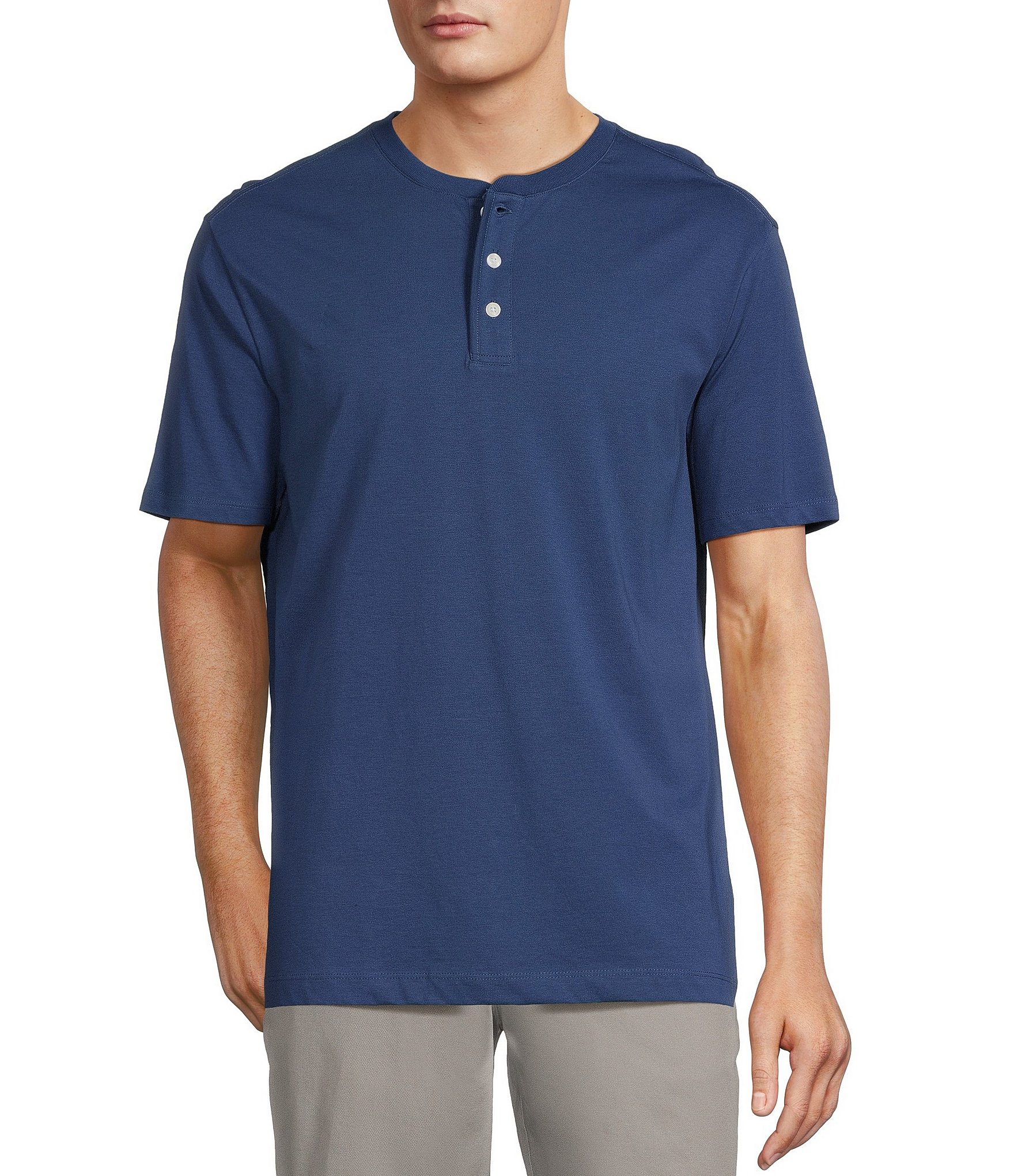 Roundtree & Yorke Short Sleeve Soft Solid Henley Shirt | Dillard's