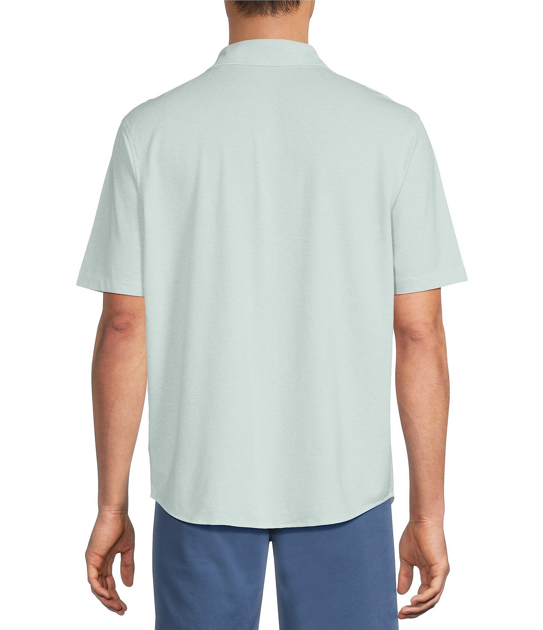 Roundtree & Yorke Short Sleeve Solid Button Front Shirt