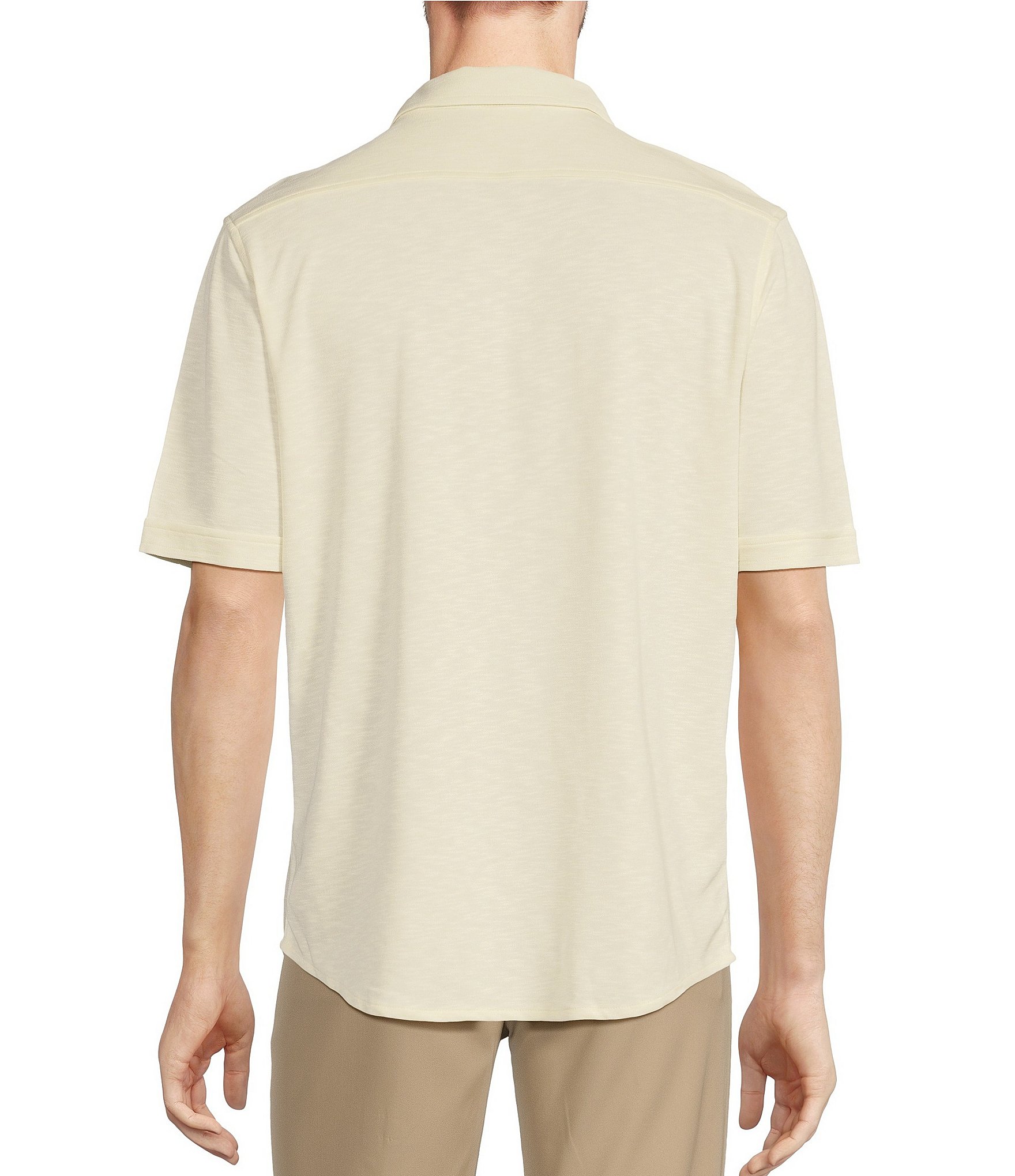 Roundtree & Yorke Short Sleeve Solid Coatfront Shirt