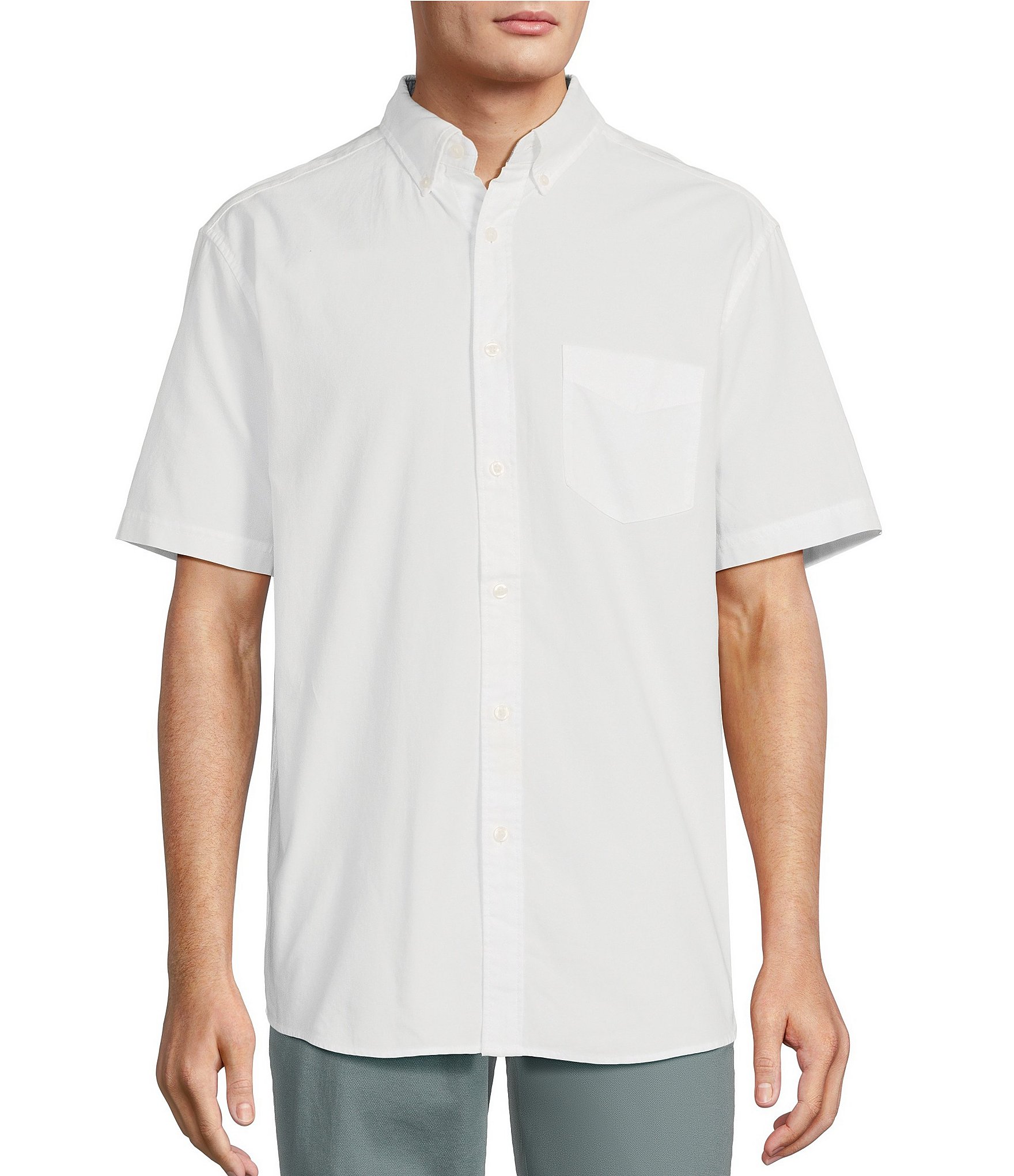 Roundtree & Yorke Short Sleeve Solid Oxford Sport Shirt