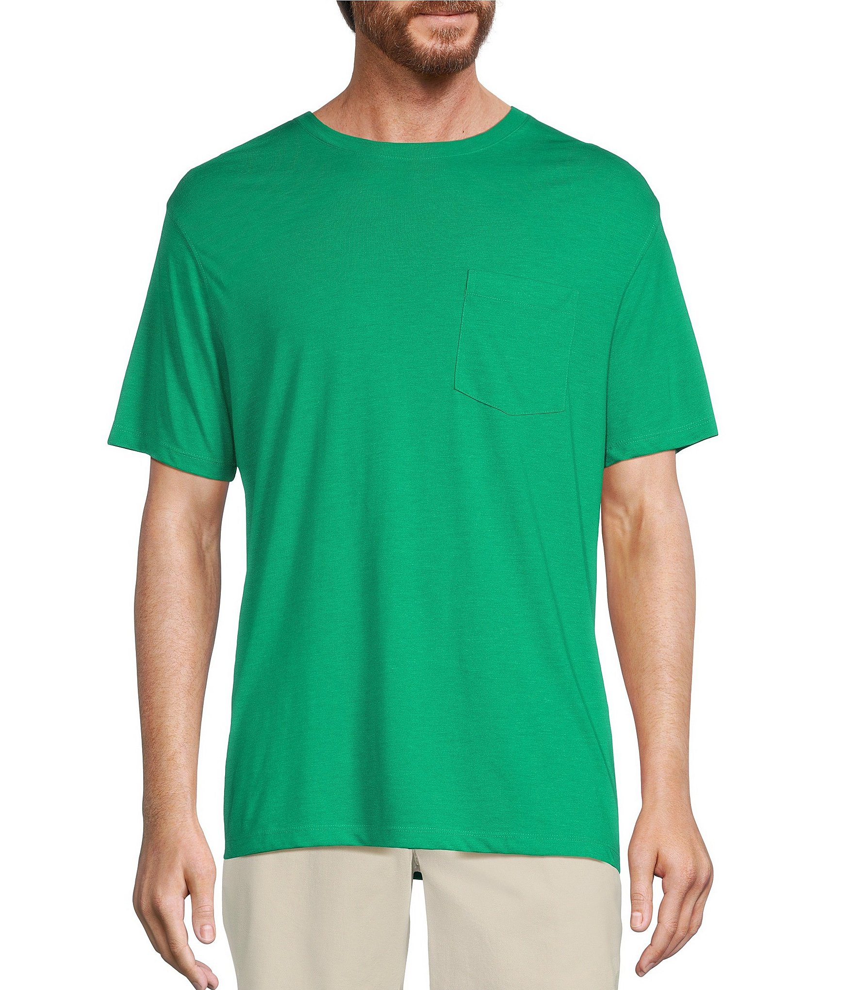 Roundtree & Yorke Short Sleeve Solid Pocket Crew T-Shirt | Dillard's