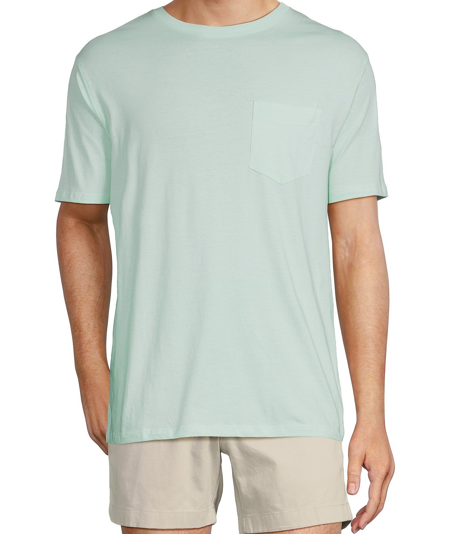 Roundtree & Yorke Short Sleeve Solid Pocket Crew T-Shirt