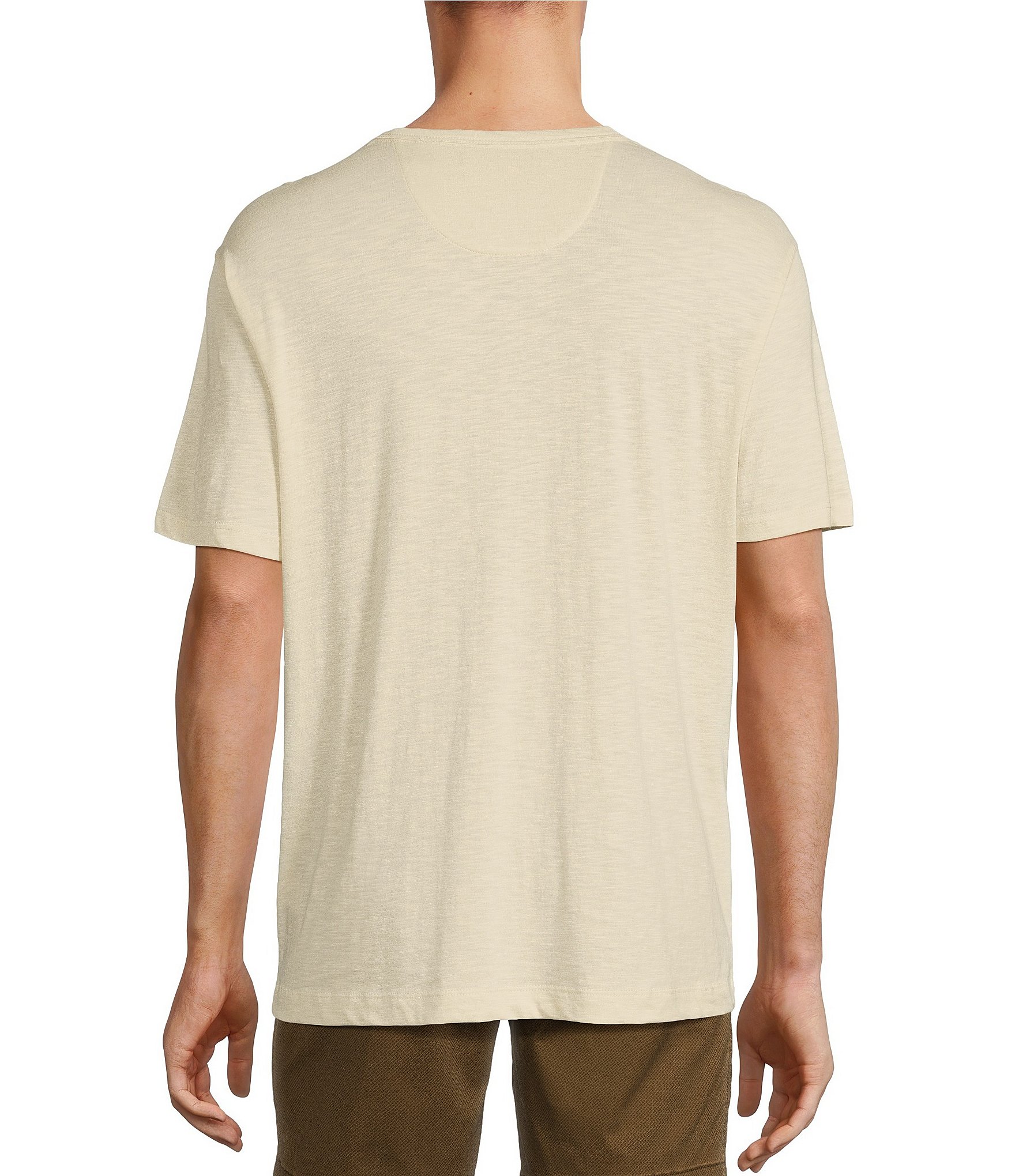 Roundtree & Yorke Short Sleeve Solid Slub Henley Shirt