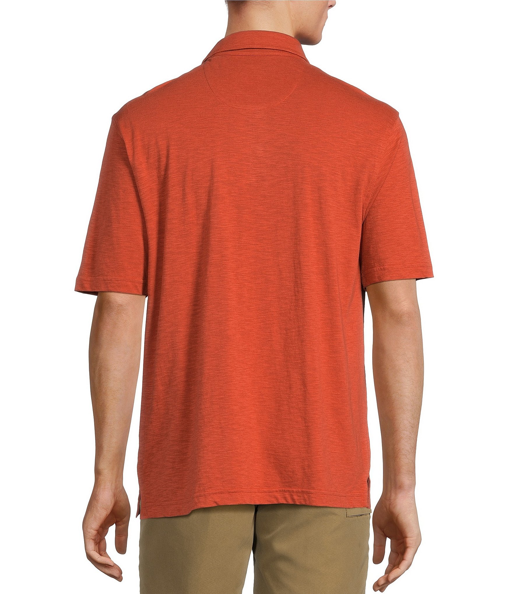 Roundtree & Yorke Short Sleeve Solid Slub Polo Shirt