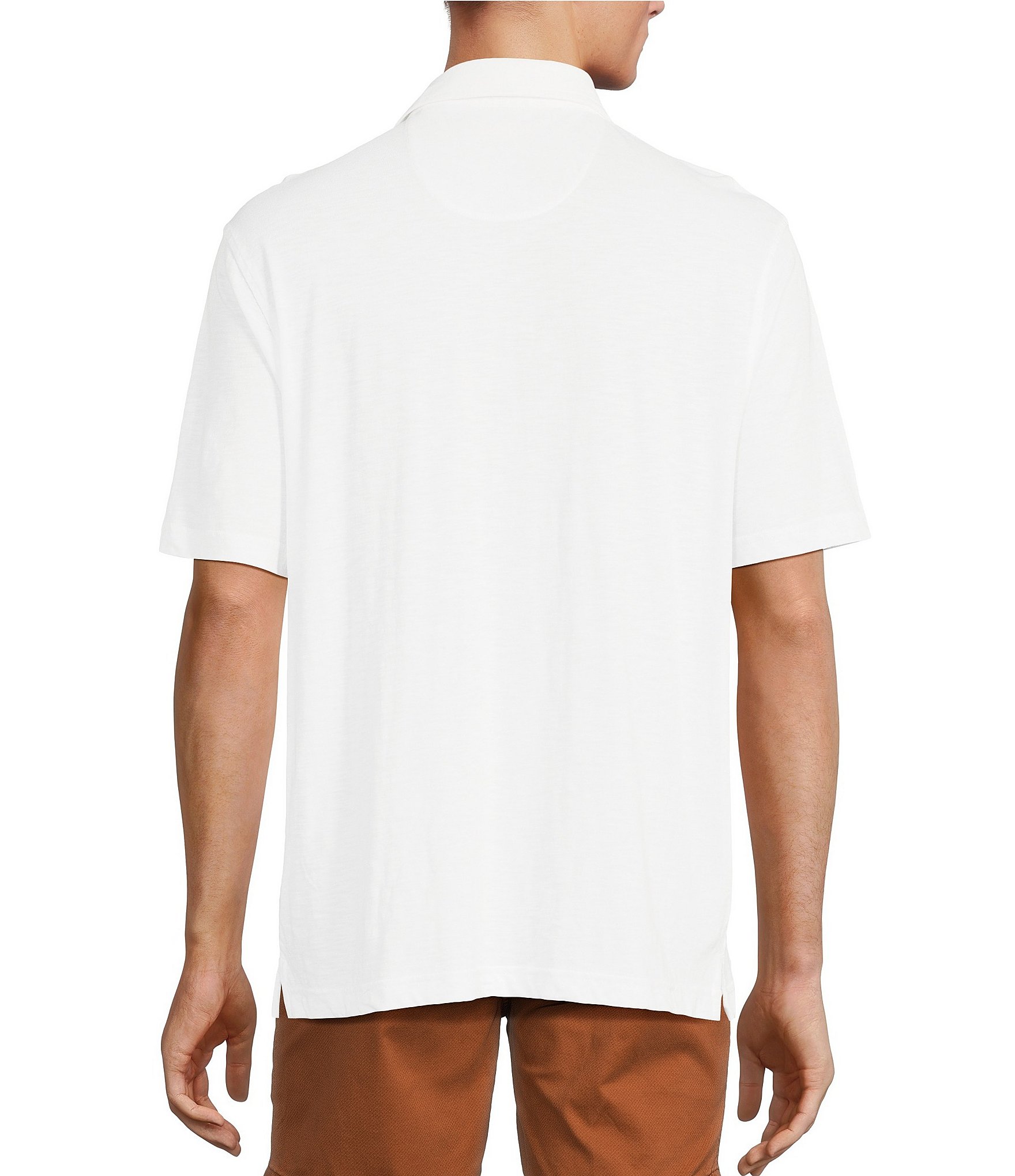 Roundtree & Yorke Short Sleeve Solid Slub Polo Shirt