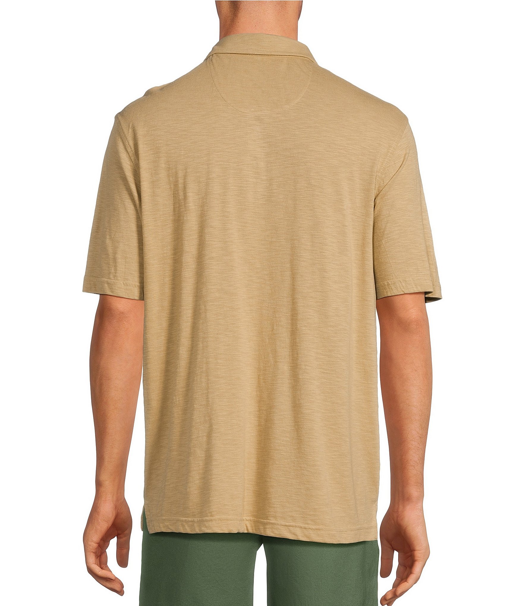 Roundtree & Yorke Short Sleeve Solid Slub Polo Shirt