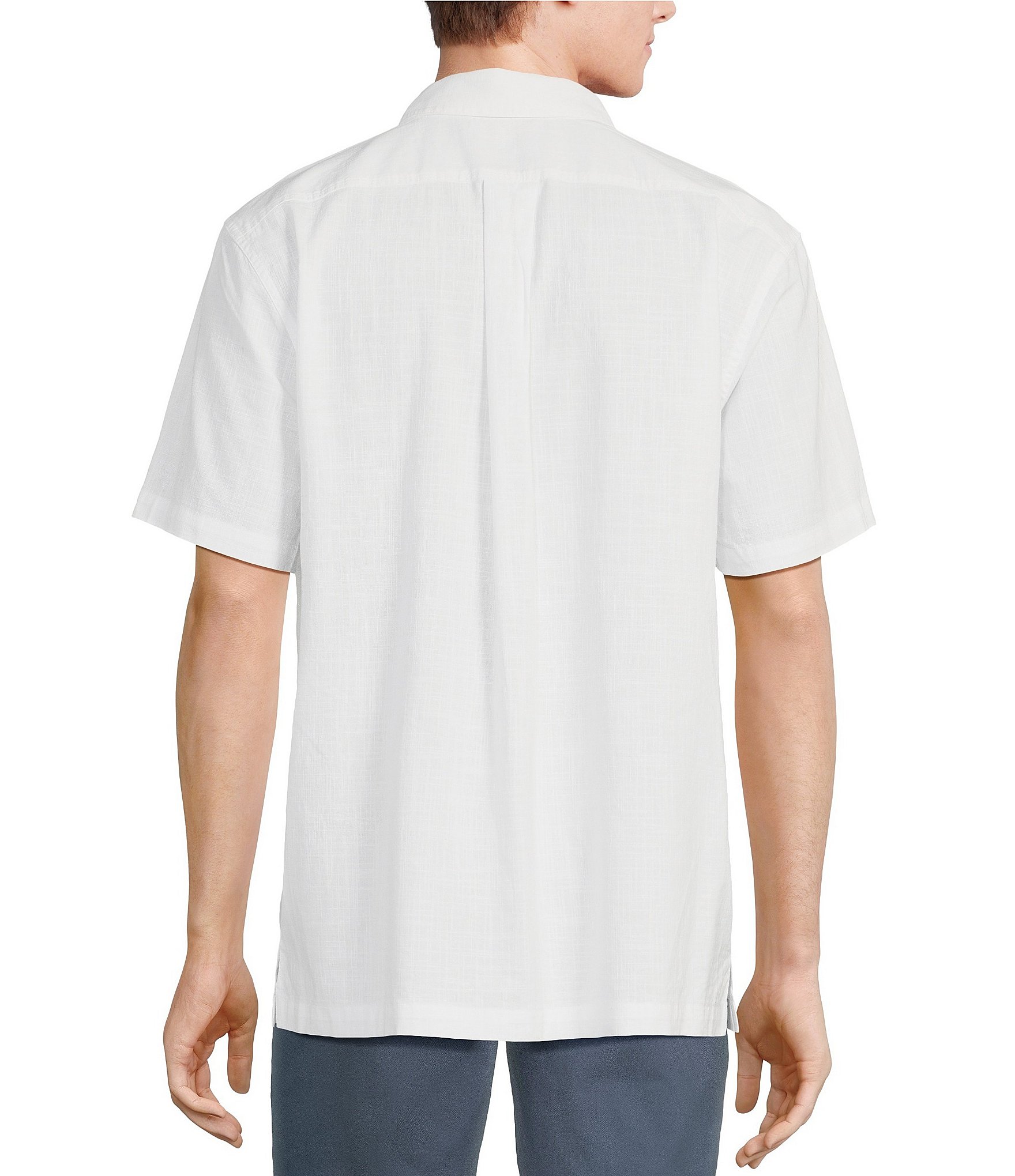 Roundtree & Yorke Short Sleeve Solid Slub Sport Shirt