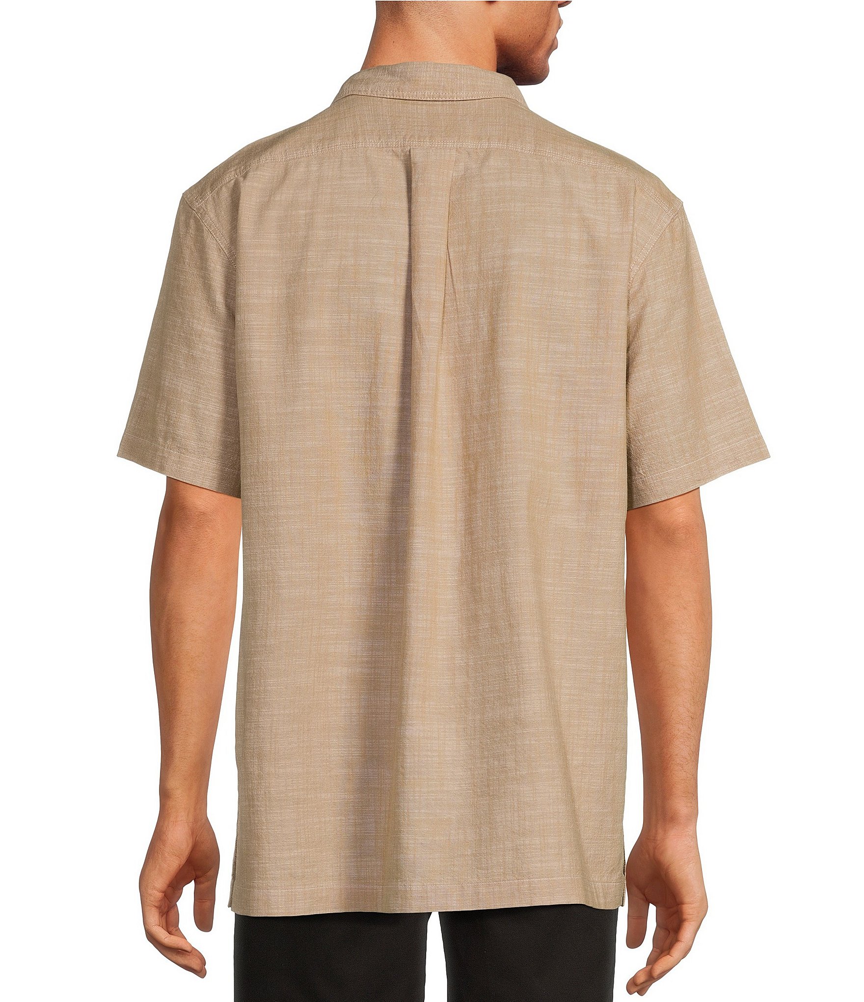 Roundtree & Yorke Short Sleeve Solid Slub Sport Shirt