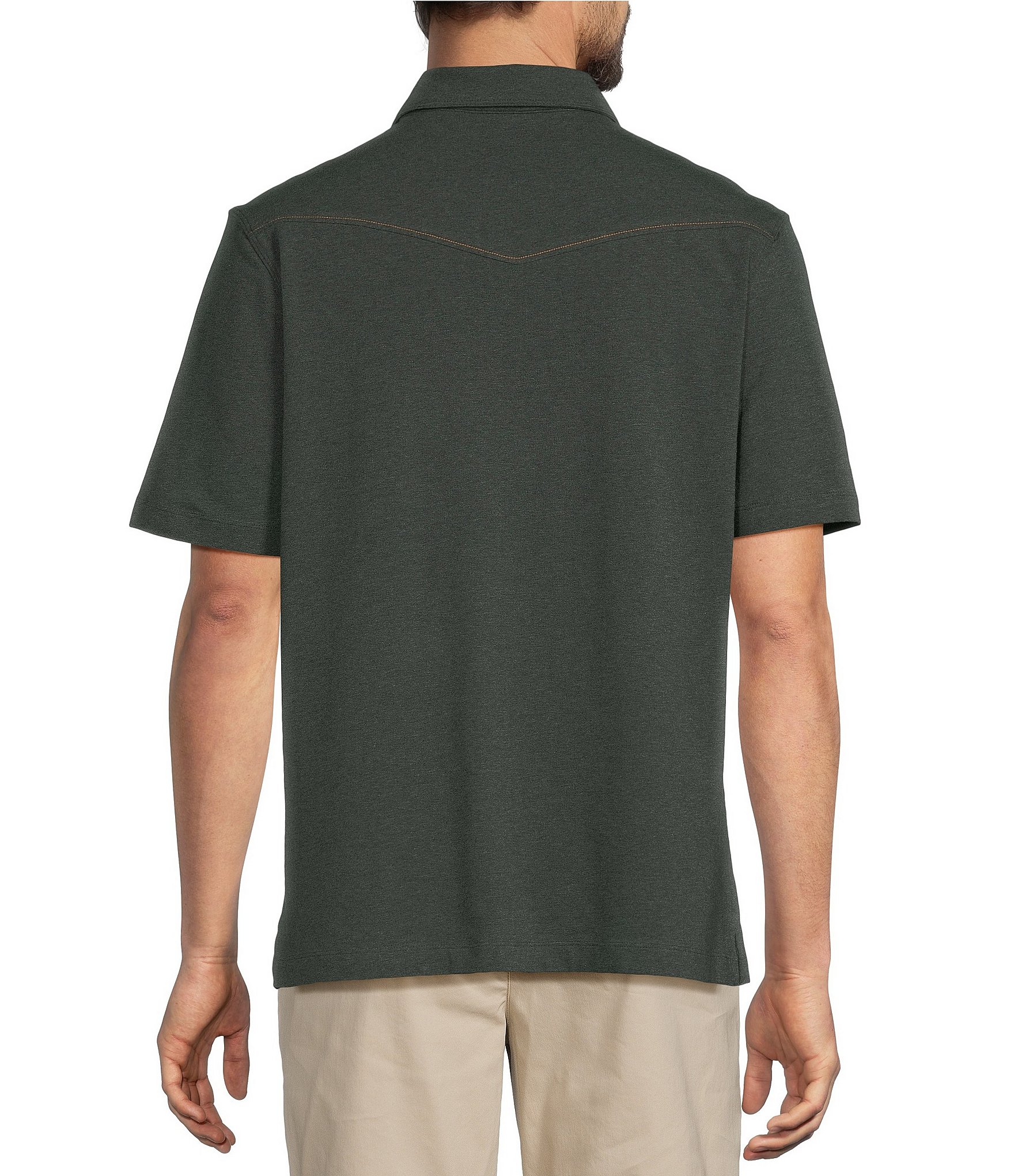 Roundtree & Yorke Short Sleeve Solid Western Polo