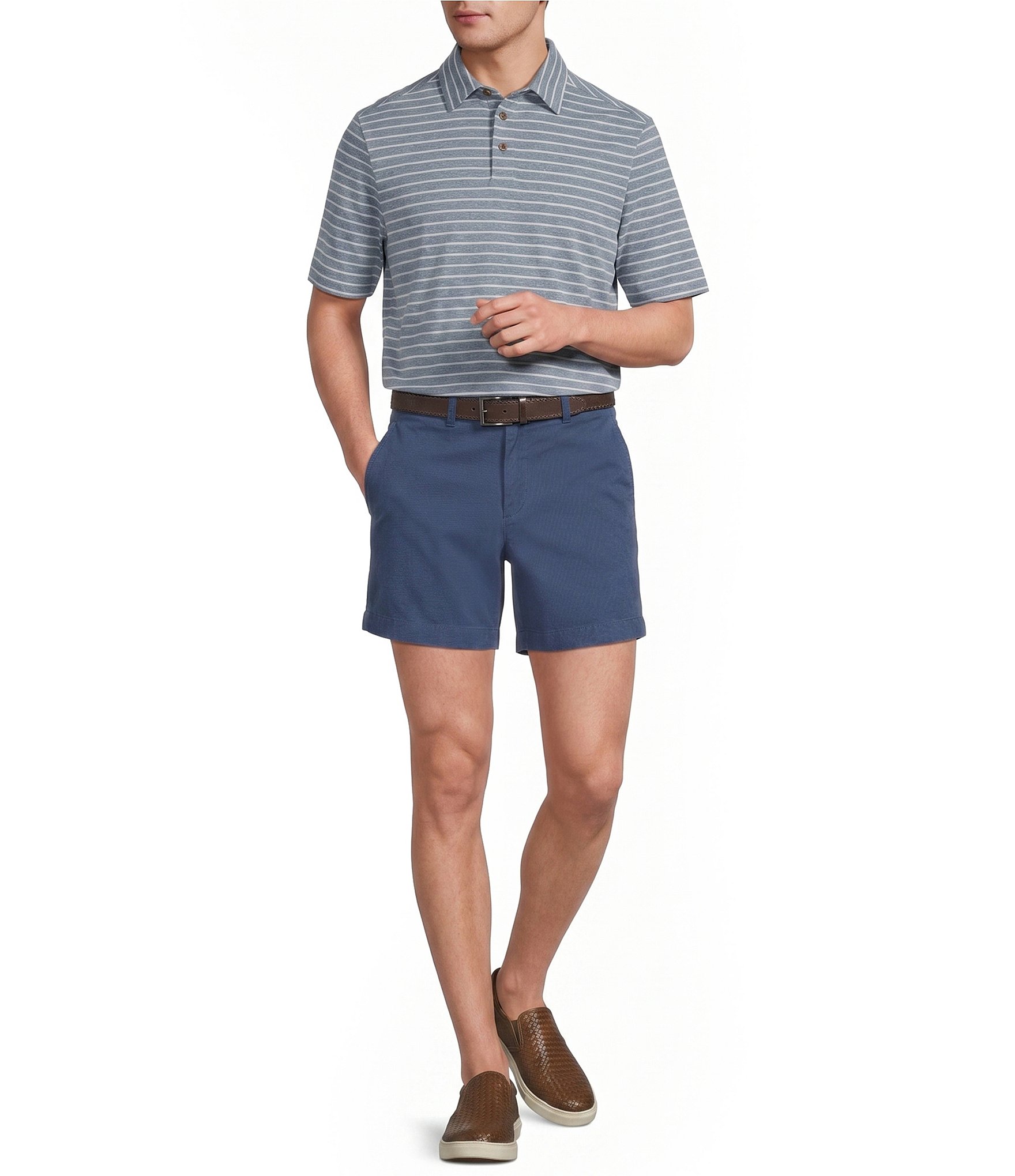 Roundtree & Yorke Short Sleeve Stripe Polo