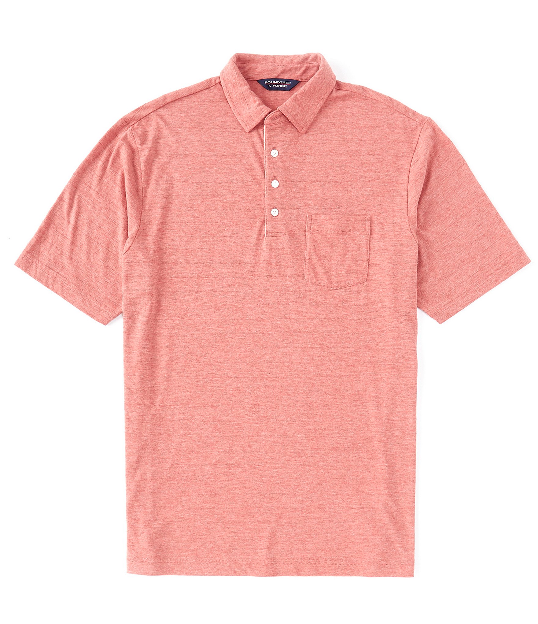 Roundtree & Yorke Short Sleeve Textured Solid Polo | Dillard's