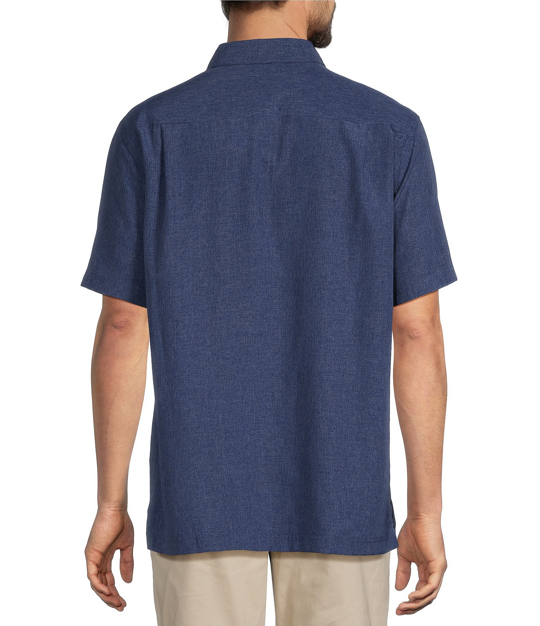 Roundtree & Yorke Short Sleeve Textured Solid Sport Shirt