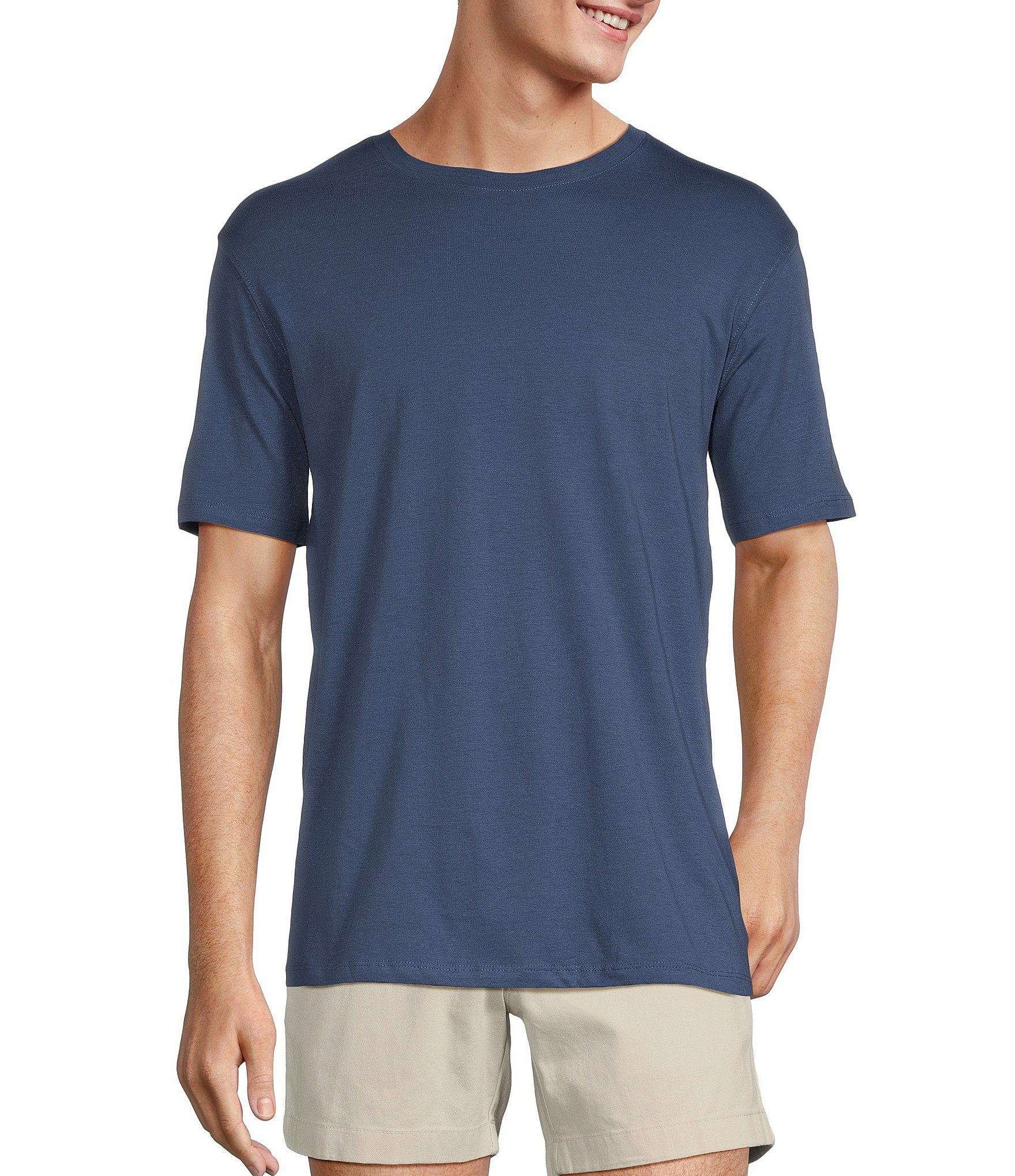 Roundtree & Yorke Solid Cloud Short Sleeve Crew Neck T-Shirt