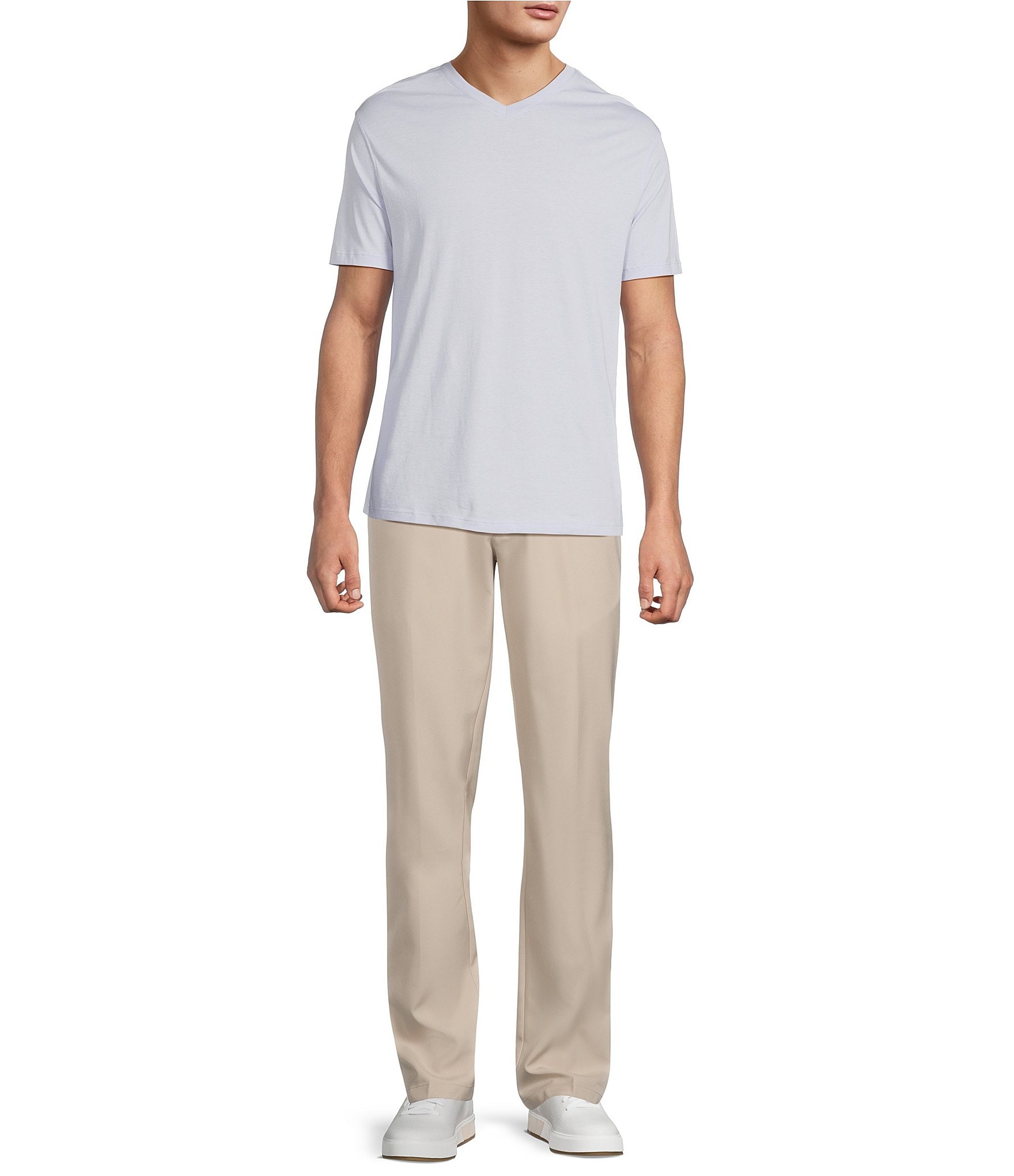 Roundtree & Yorke Solid Cloud Short Sleeve V-Neck T-Shirt