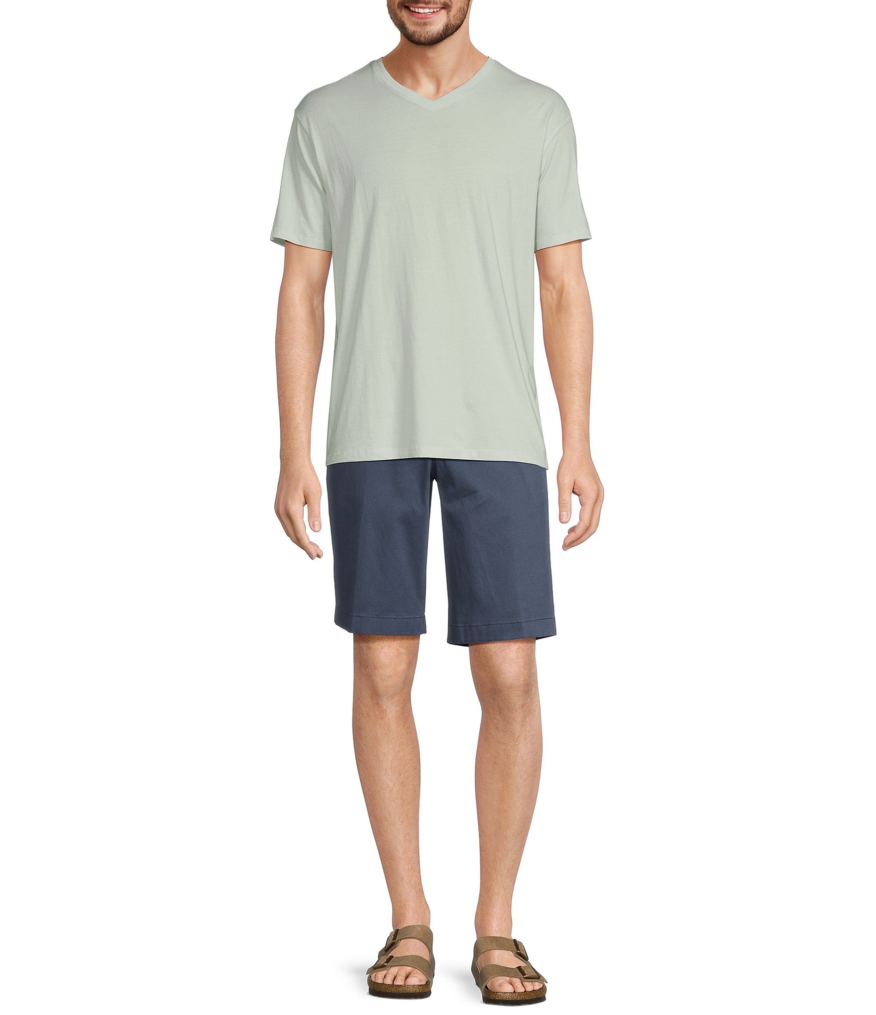 Roundtree & Yorke Solid Cloud Short Sleeve V-Neck T-Shirt