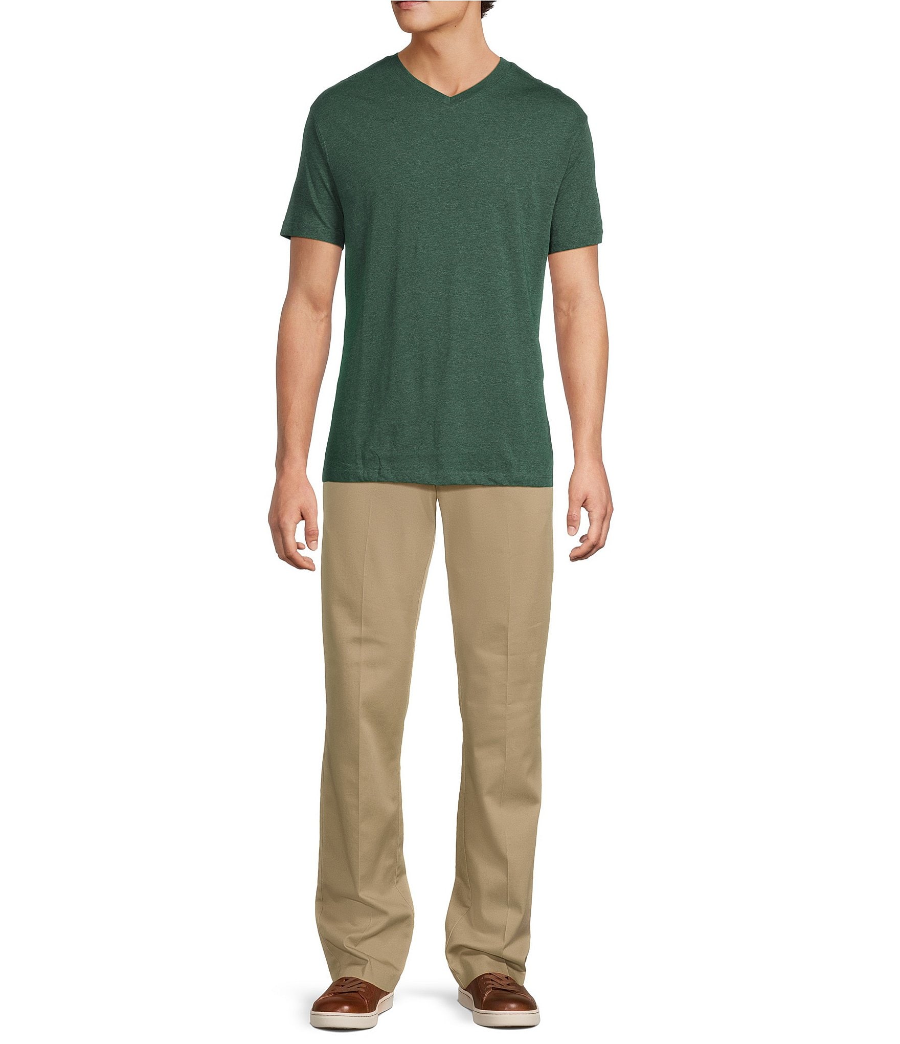 Roundtree & Yorke Solid Cloud Short Sleeve V-Neck T-Shirt