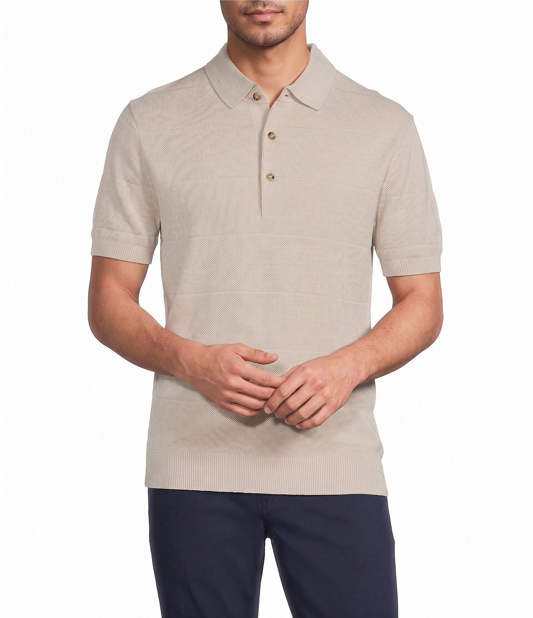 Roundtree & Yorke Solid Soft Knit Polo Sweater