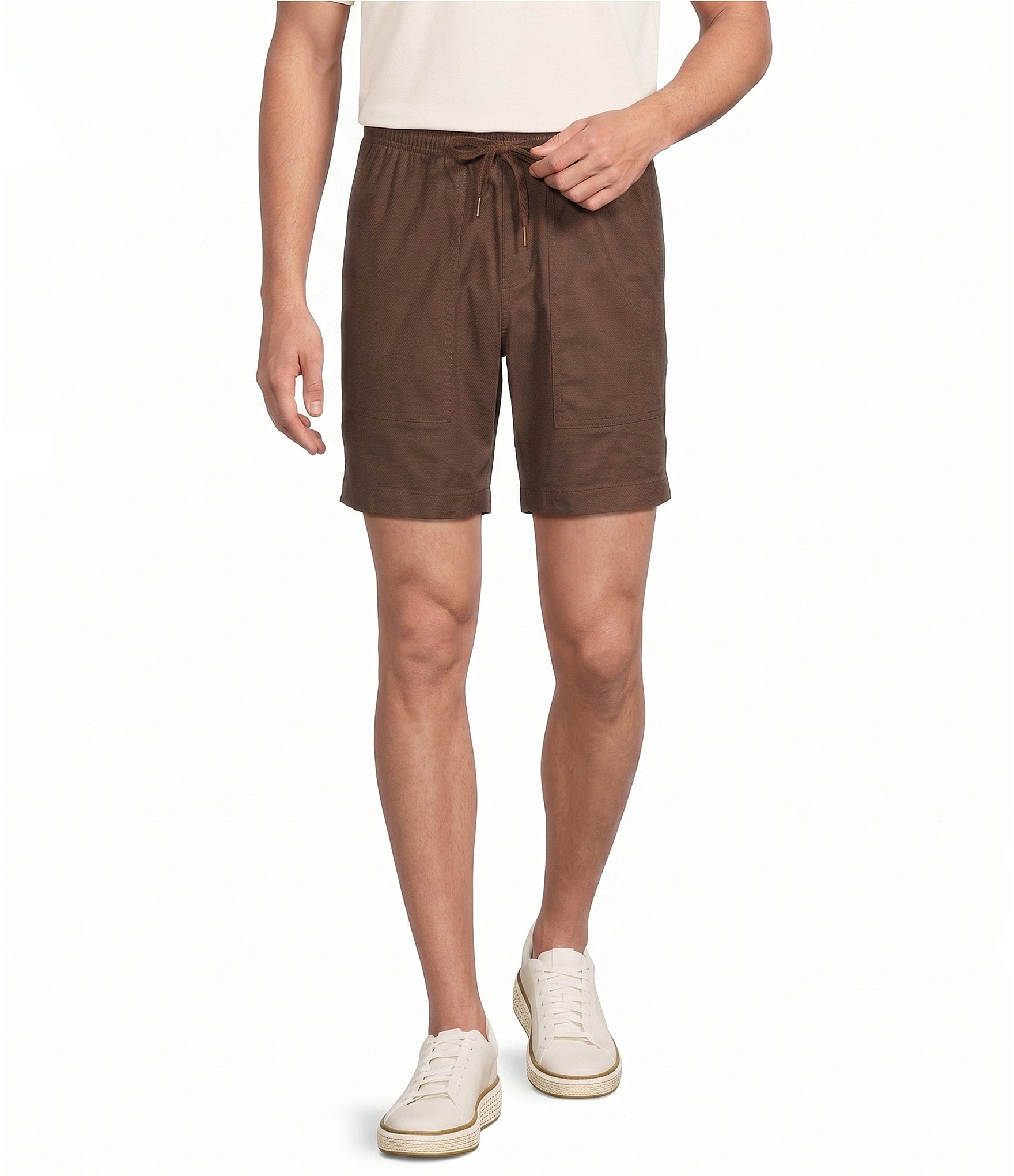Roundtree & Yorke Straight Fit Drawstring 8#double; Inseam Pull-On Shorts