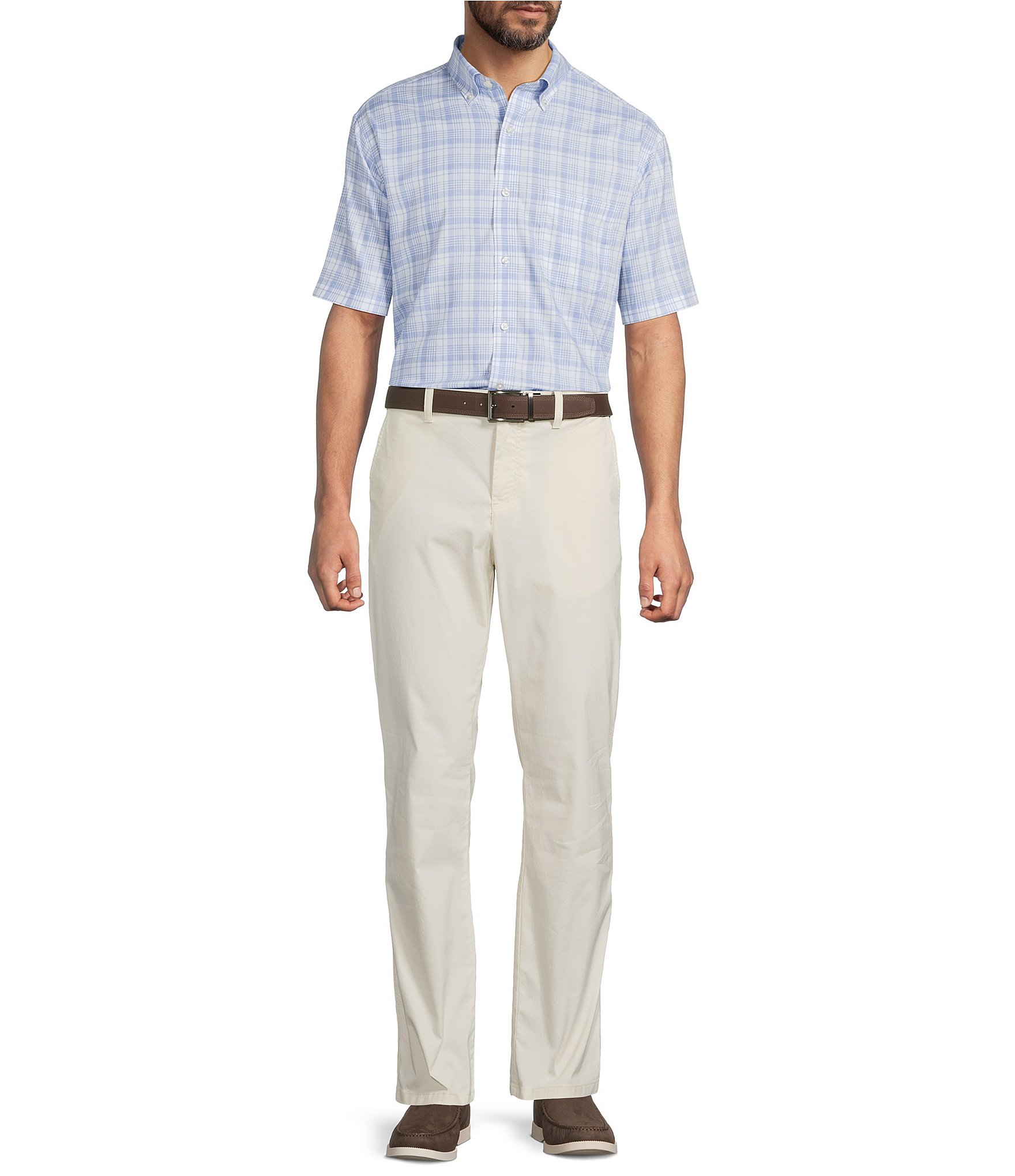 Roundtree & Yorke Straight Fit Flat Front Coolmax Pants