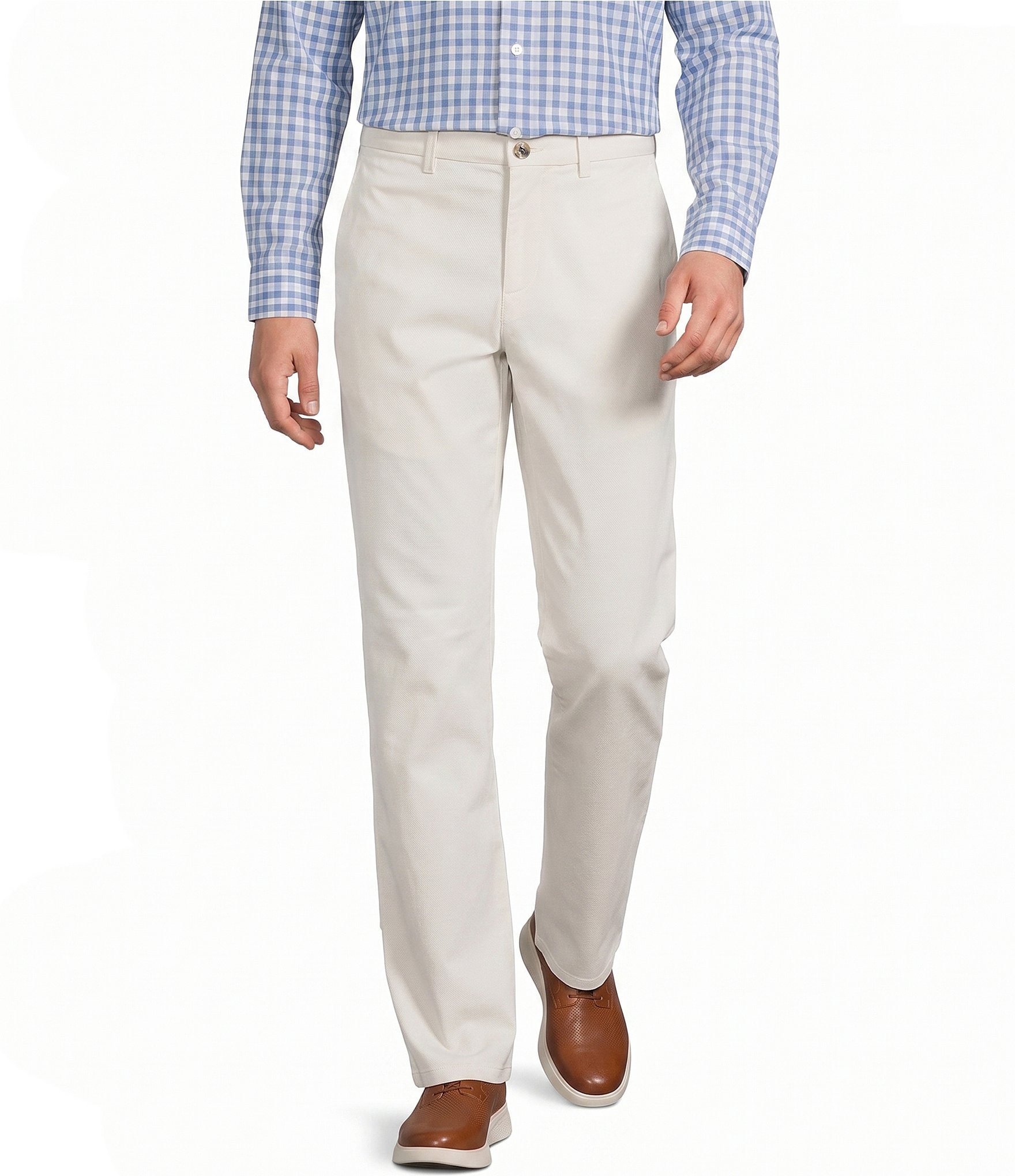 Roundtree & Yorke Straight Fit Solid Twill Pants