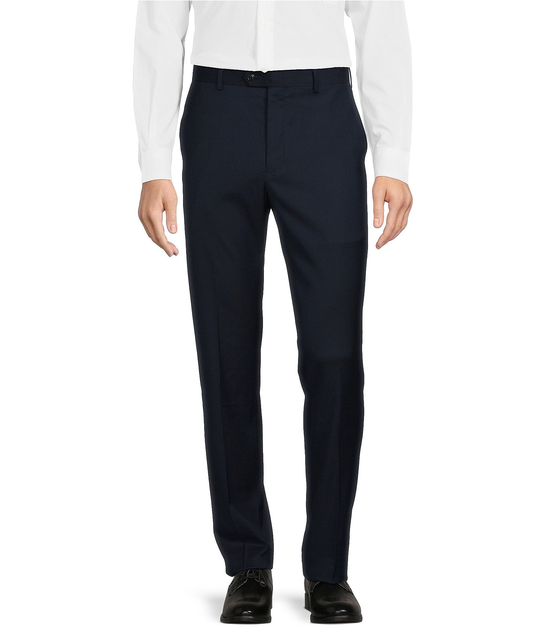 Roundtree & Yorke Luxury Gabardine Ultimate Comfort Straight Fit Flat Front Dress Pants