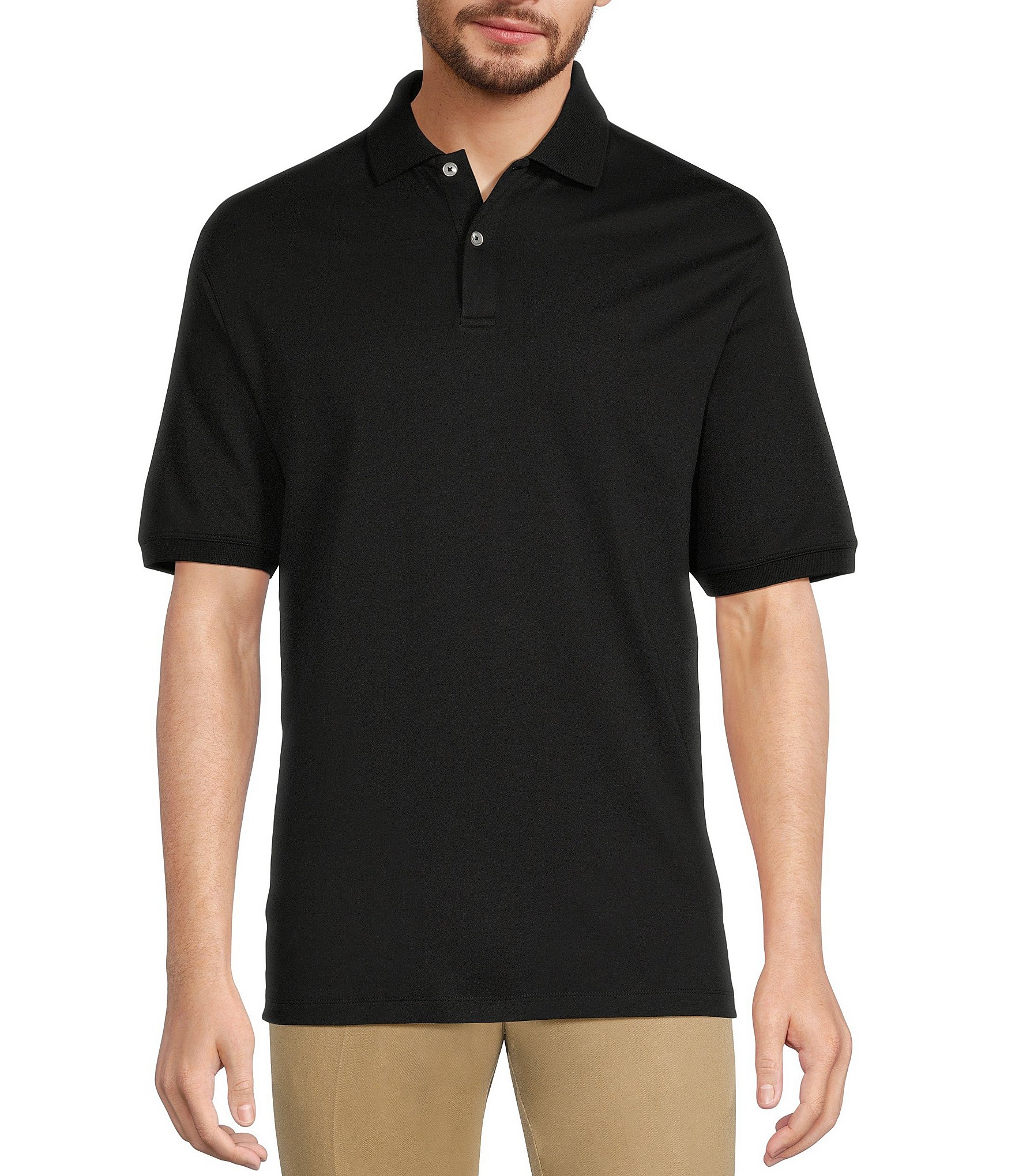 Roundtree & Yorke Supima Short Sleeve Solid Polo Shirt | Dillard's