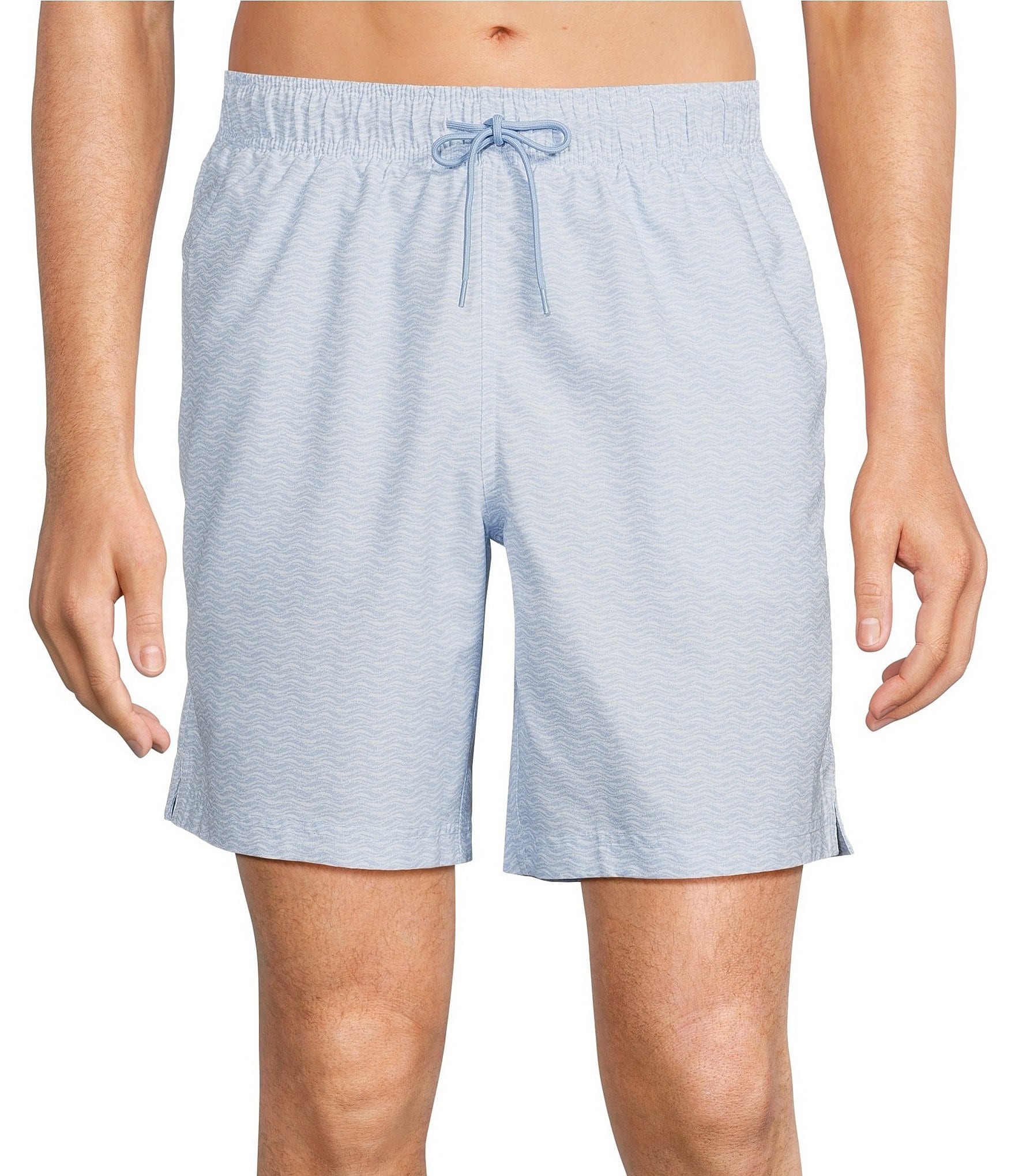 Roundtree & Yorke Textured Wave 8#double; Inseam Swim Trunks