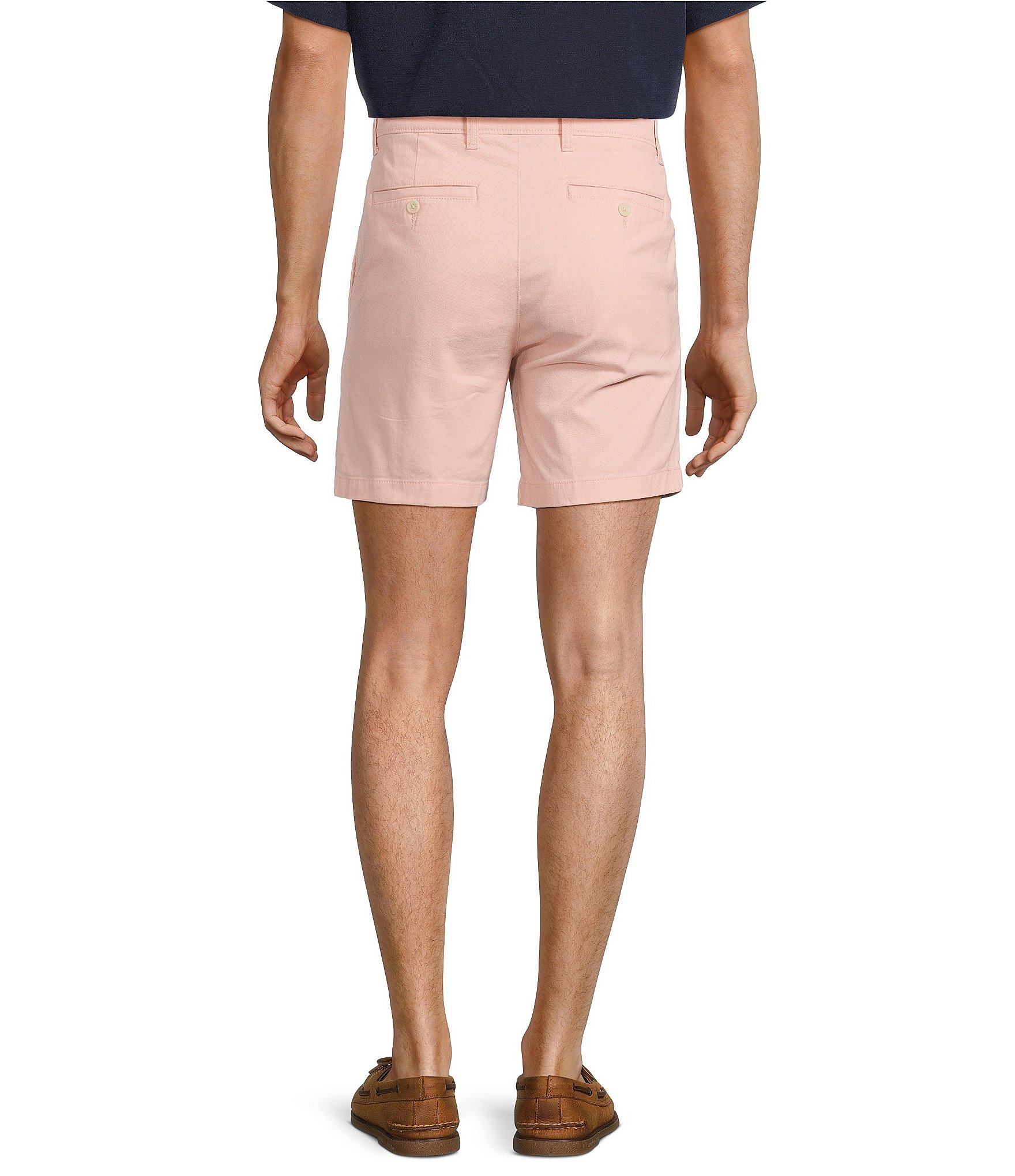 Roundtree & Yorke The Cloud Collection 7#double; Flat Front Washed Chino Shorts