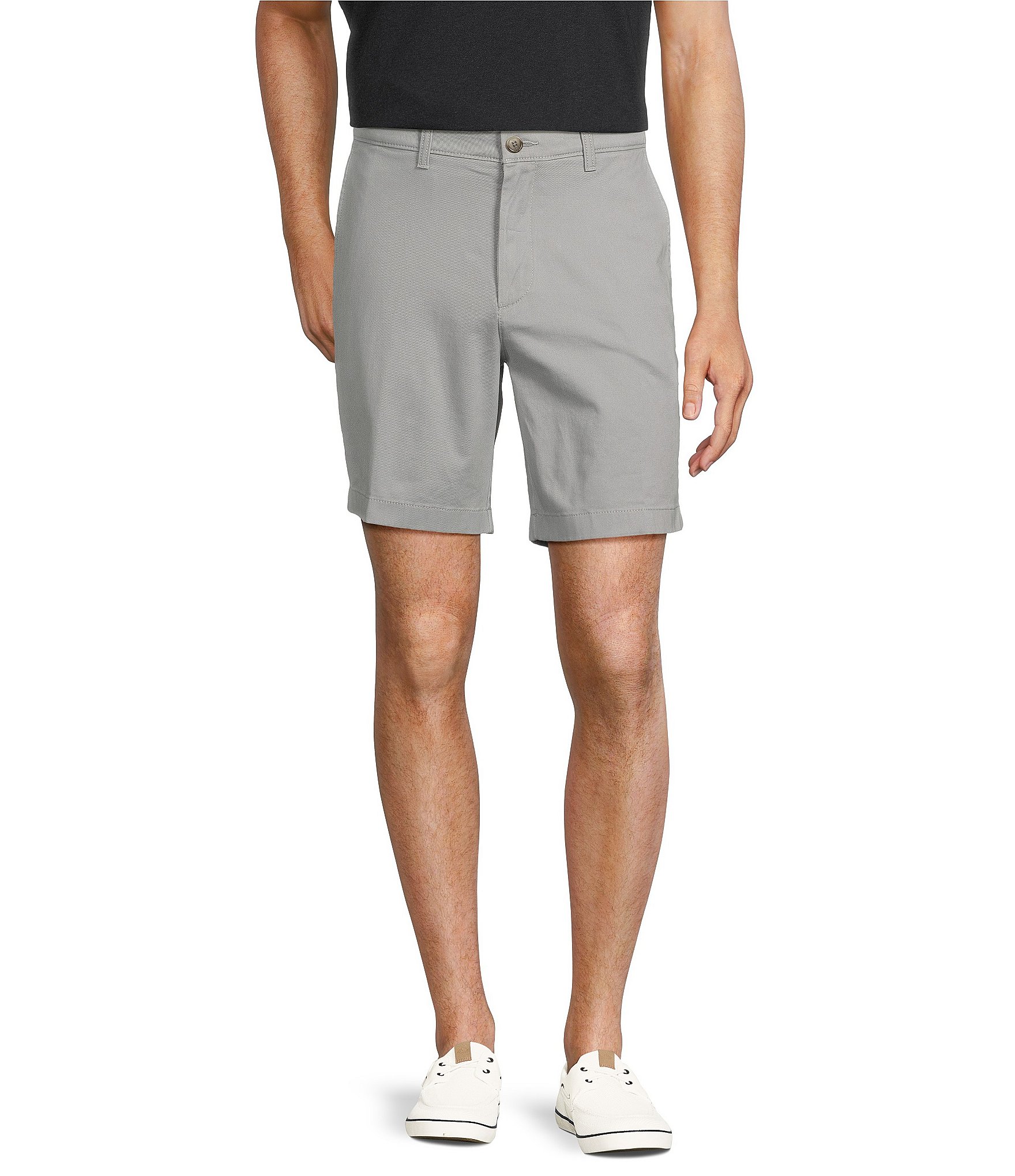 Roundtree & Yorke The Cloud Collection 8#double; Flat-Front Tech Pocket Washed Chino Shorts