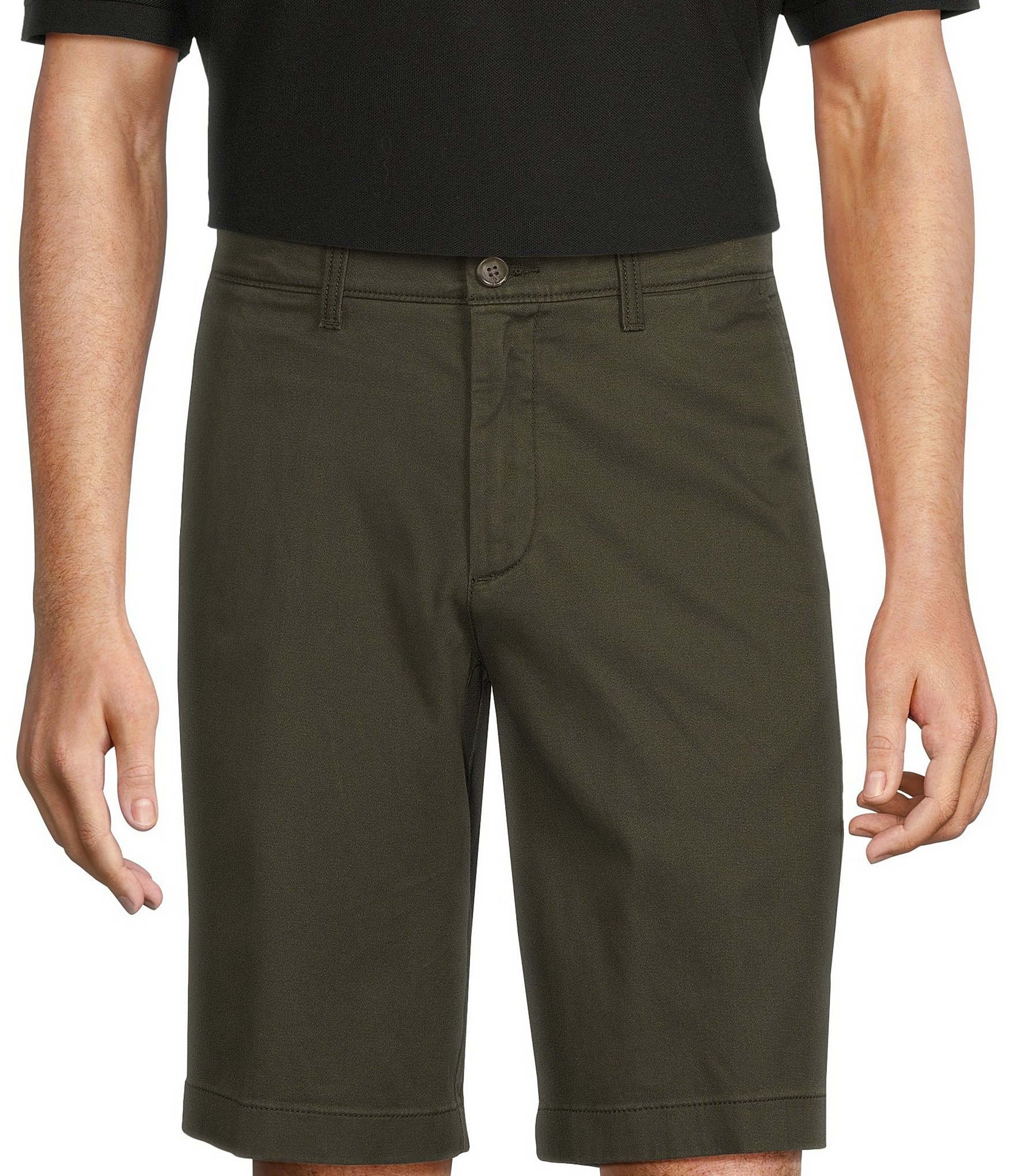 Roundtree & Yorke The Cloud Short Collection 11#double; Flat Front Washed Chino Shorts