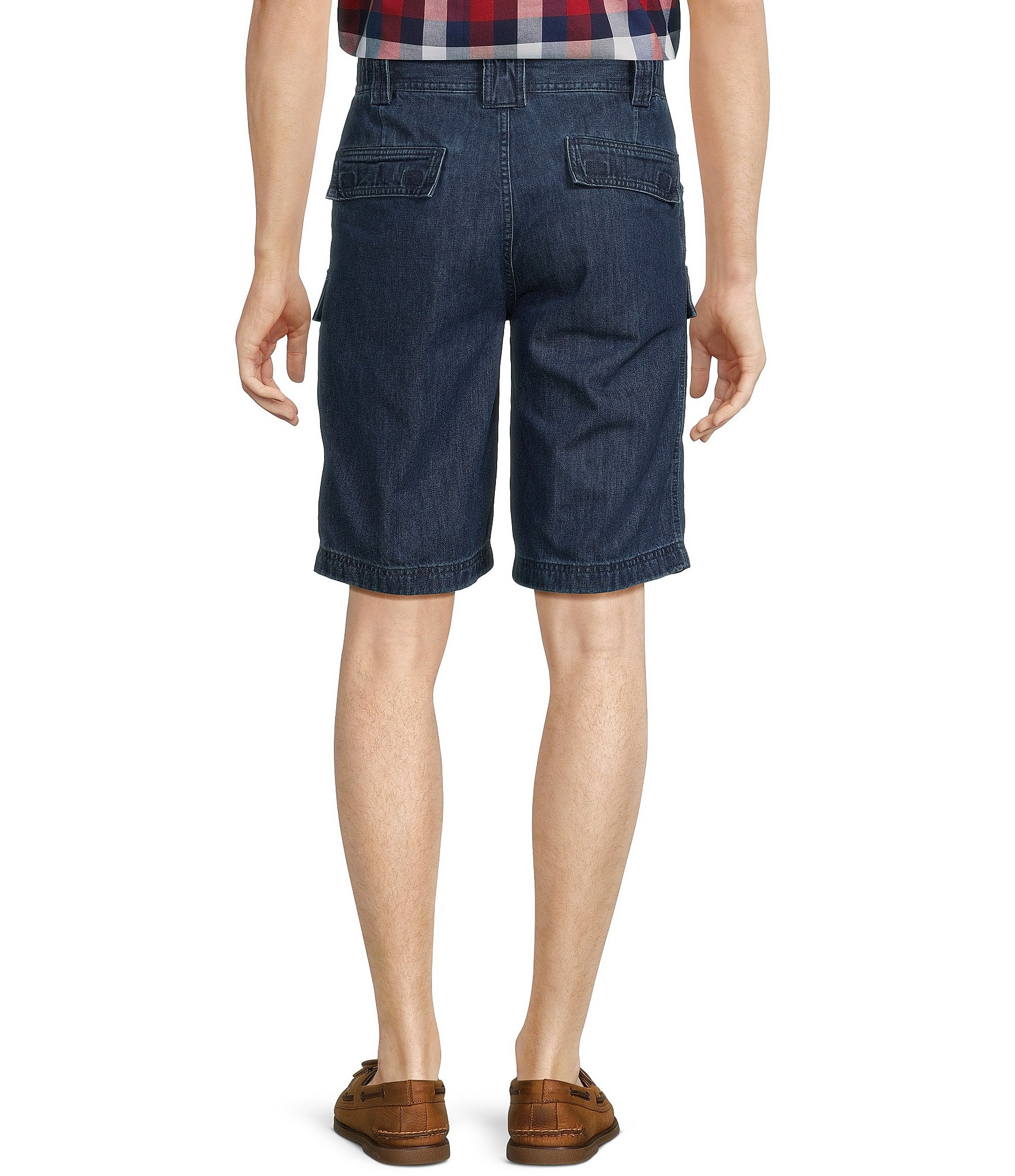 Roundtree & Yorke The Hiker Classic Fit 11#double; Denim Cargo Shorts