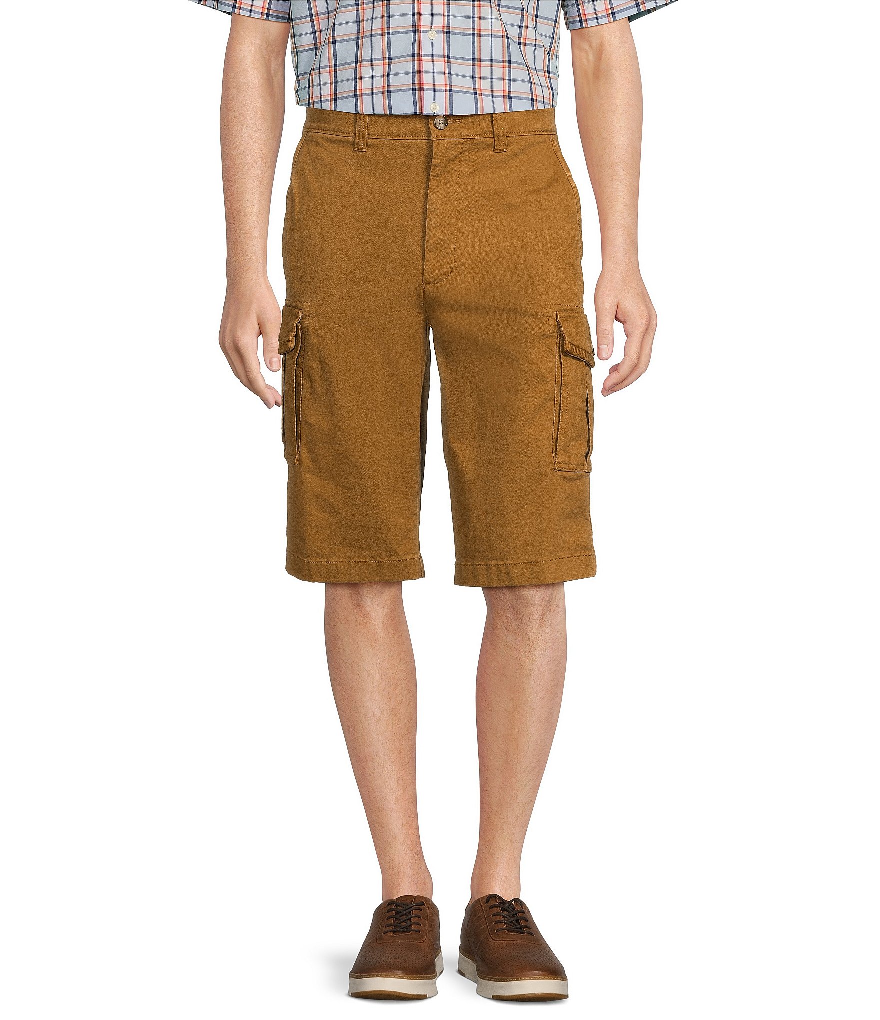 Roundtree & Yorke The R&R Classic Fit 13#double; Washed Twill Cargo Shorts