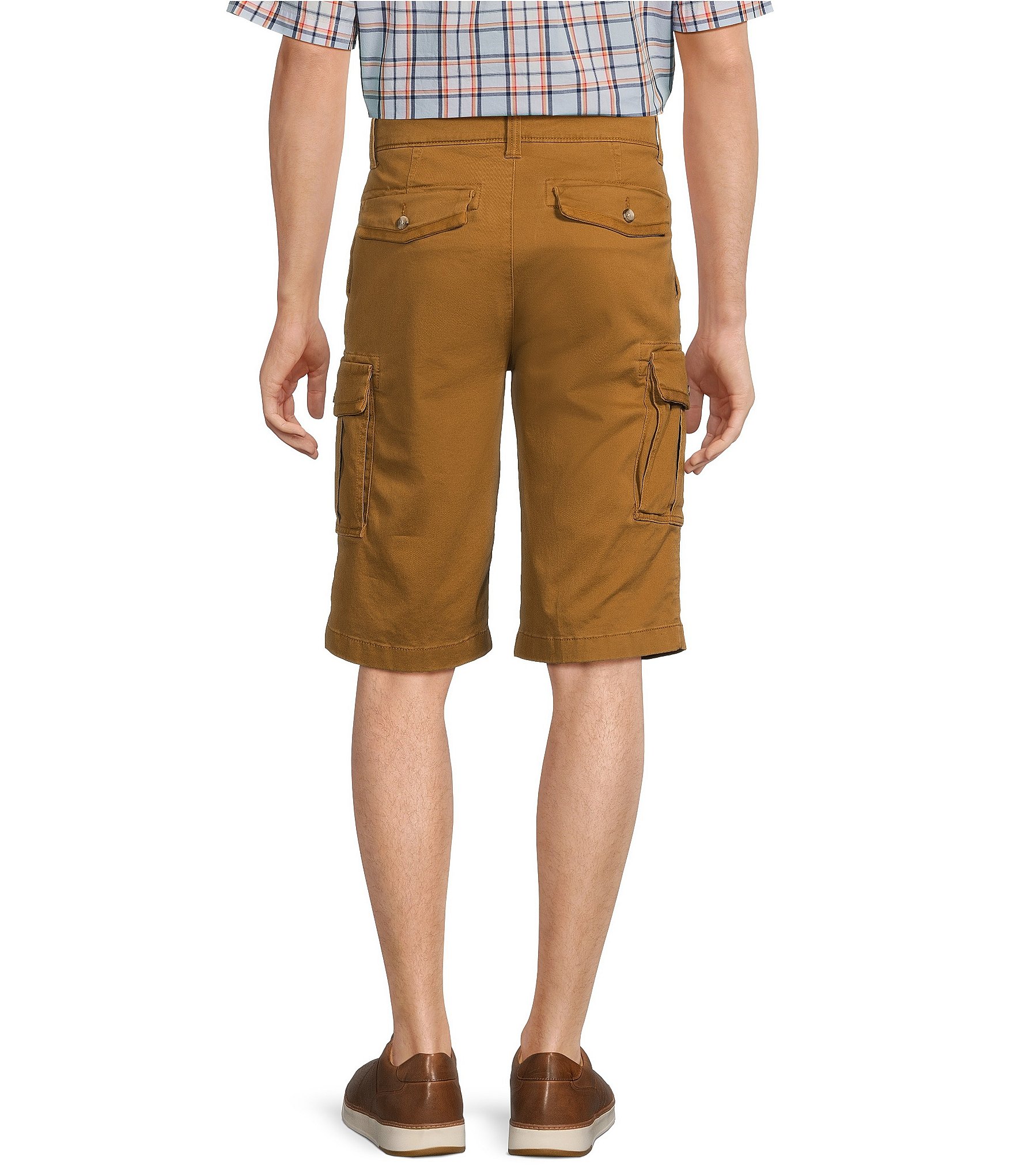 Roundtree & Yorke The R&R Classic Fit 13#double; Washed Twill Cargo Shorts