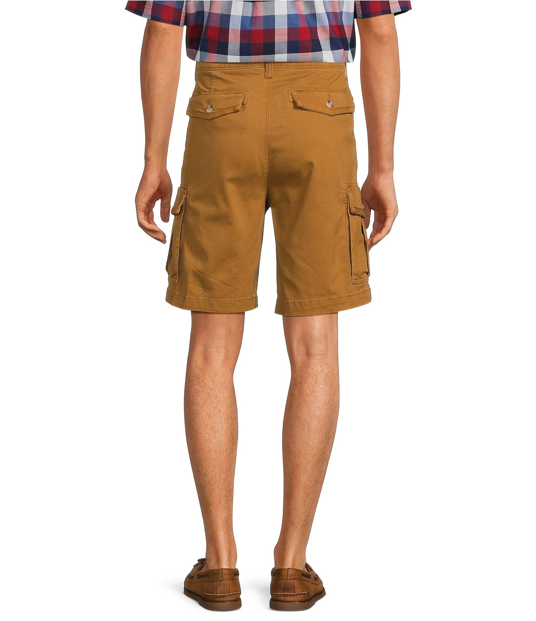 Roundtree & Yorke The R&R Classic Fit 9#double; Washed Twill Cargo Shorts