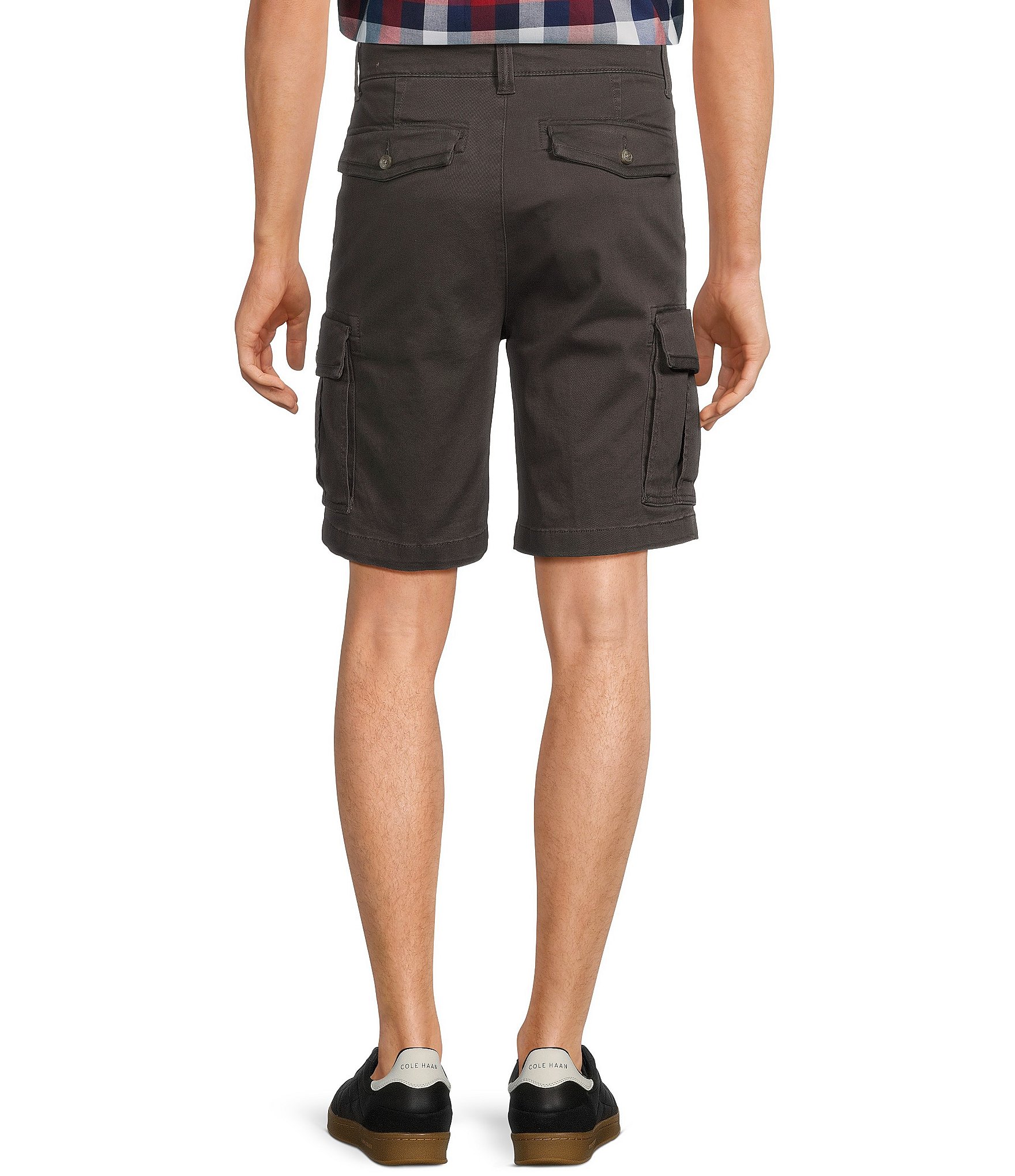 Roundtree & Yorke The R&R Classic Fit 9#double; Washed Twill Cargo Shorts