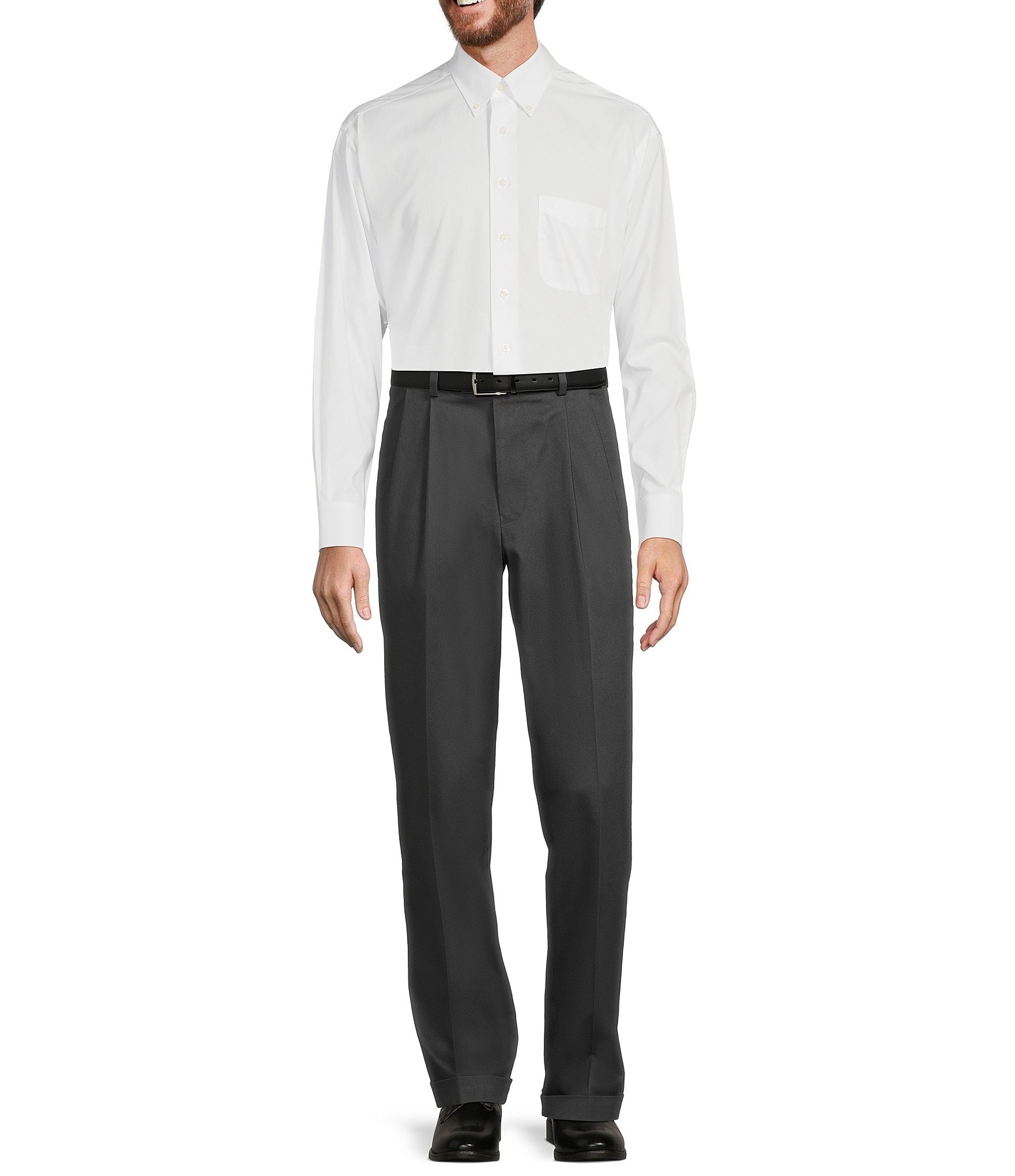 Roundtree & Yorke TravelSmart CoreComfort Big & Tall Non-Iron Pleated Classic Fit Chino Pants
