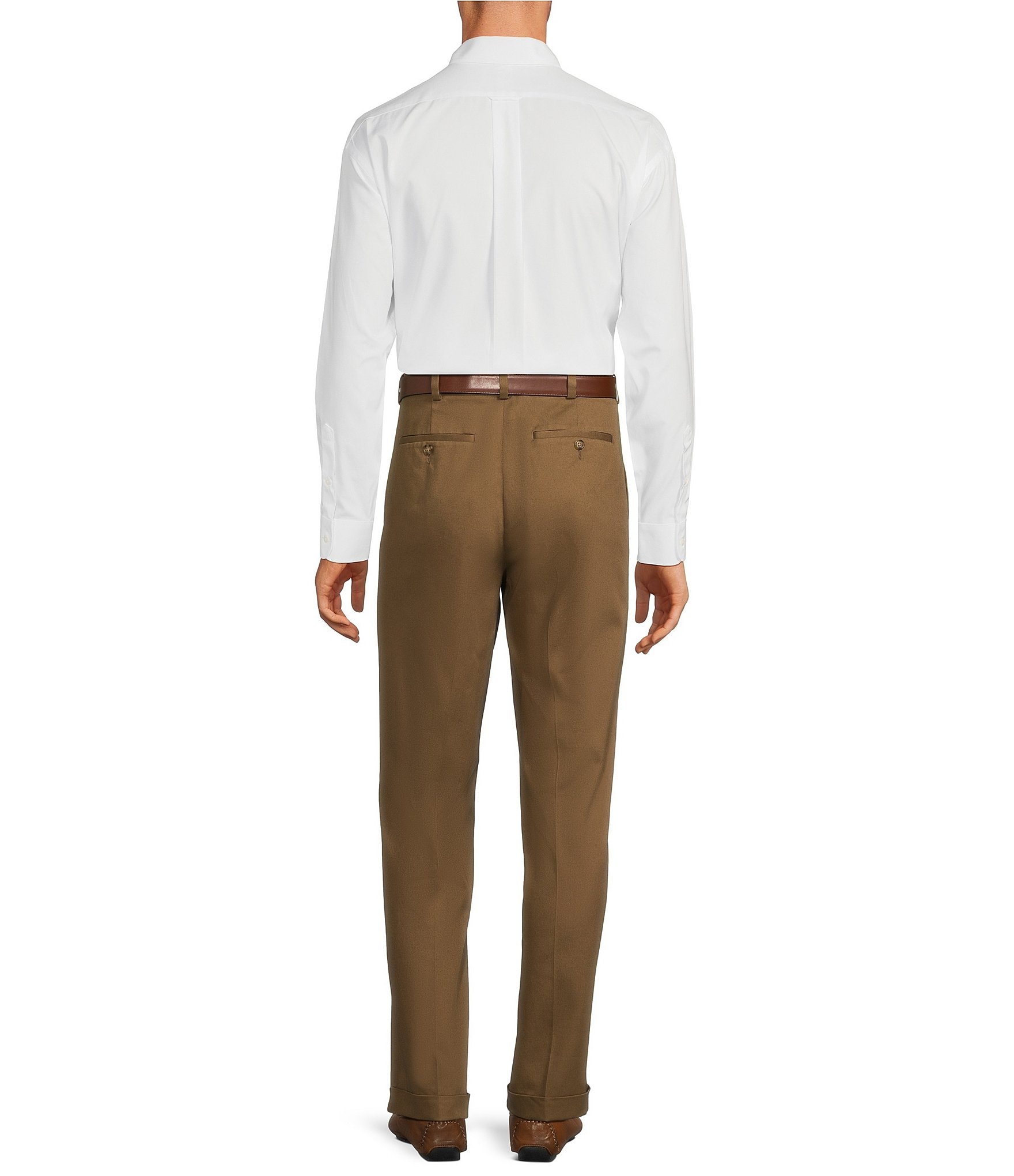 Roundtree & Yorke TravelSmart CoreComfort Big & Tall Non-Iron Pleated Classic Fit Chino Pants