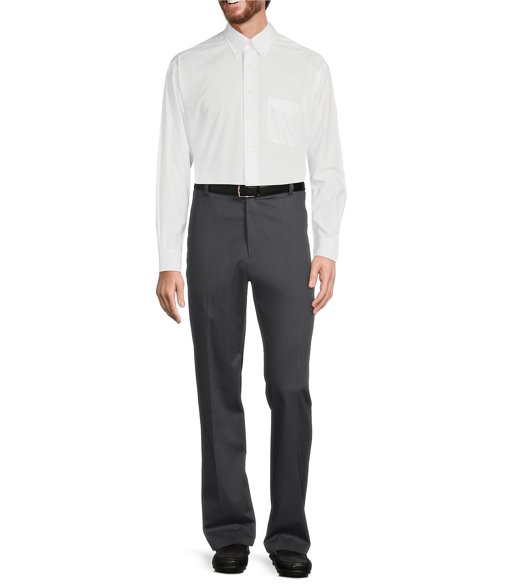 Roundtree & Yorke TravelSmart Ultimate Performance Classic Fit Flat Front Non-Iron Chino Pants
