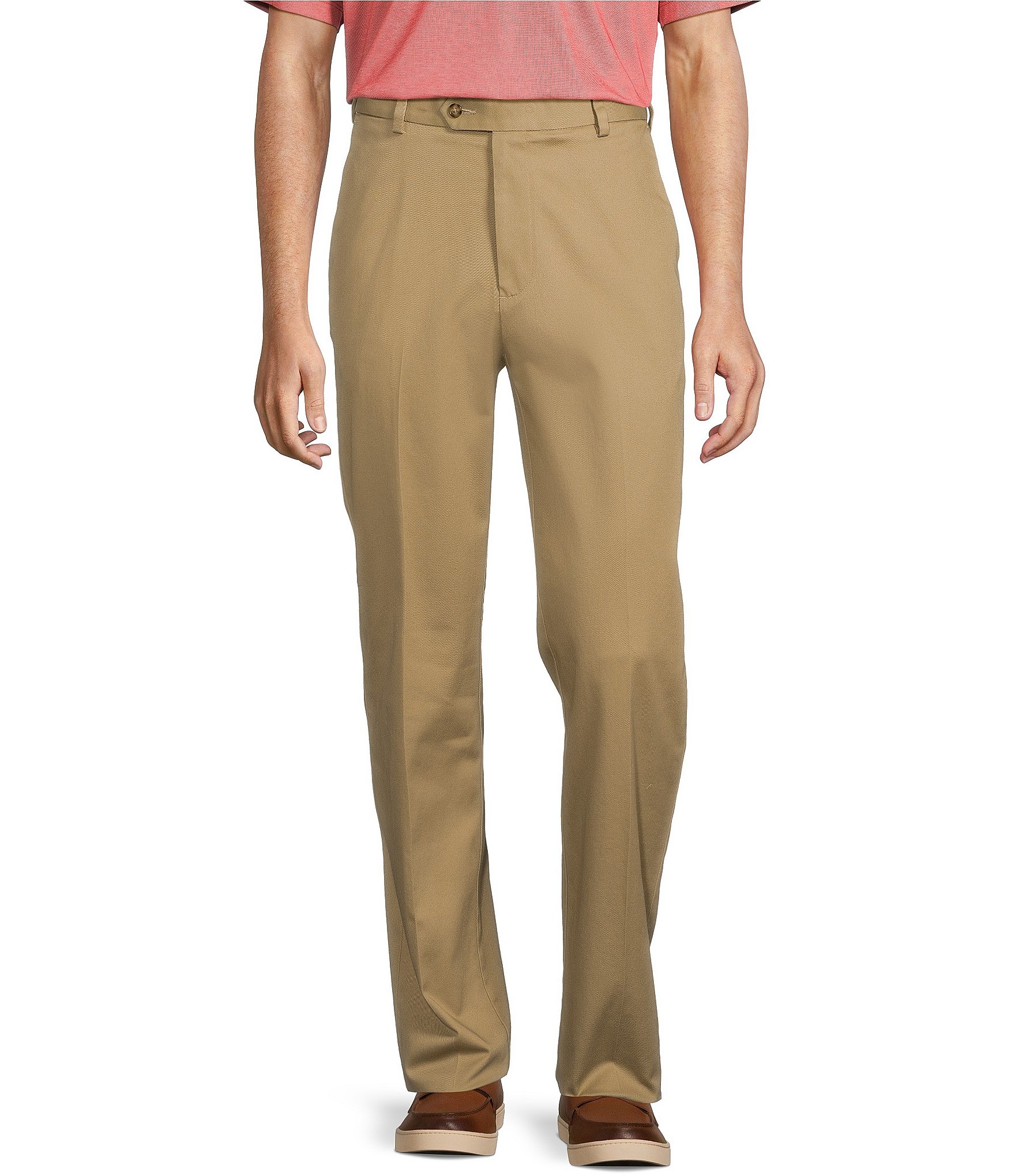 Roundtree & Yorke TravelSmart Ultimate Performance Classic Fit Flat Front Non-Iron Chino Pants