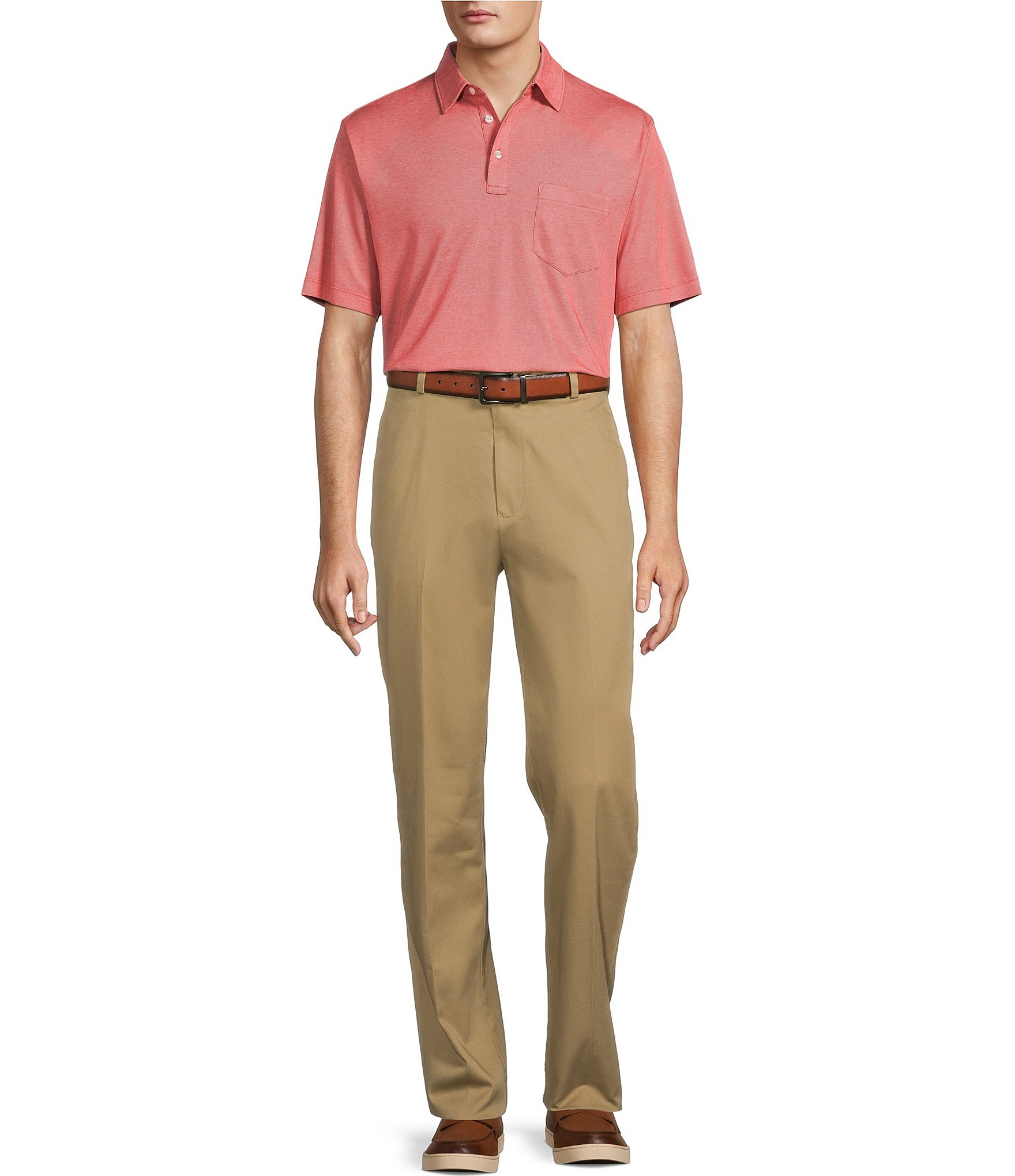 Roundtree & Yorke TravelSmart Ultimate Performance Classic Fit Flat Front Non-Iron Chino Pants