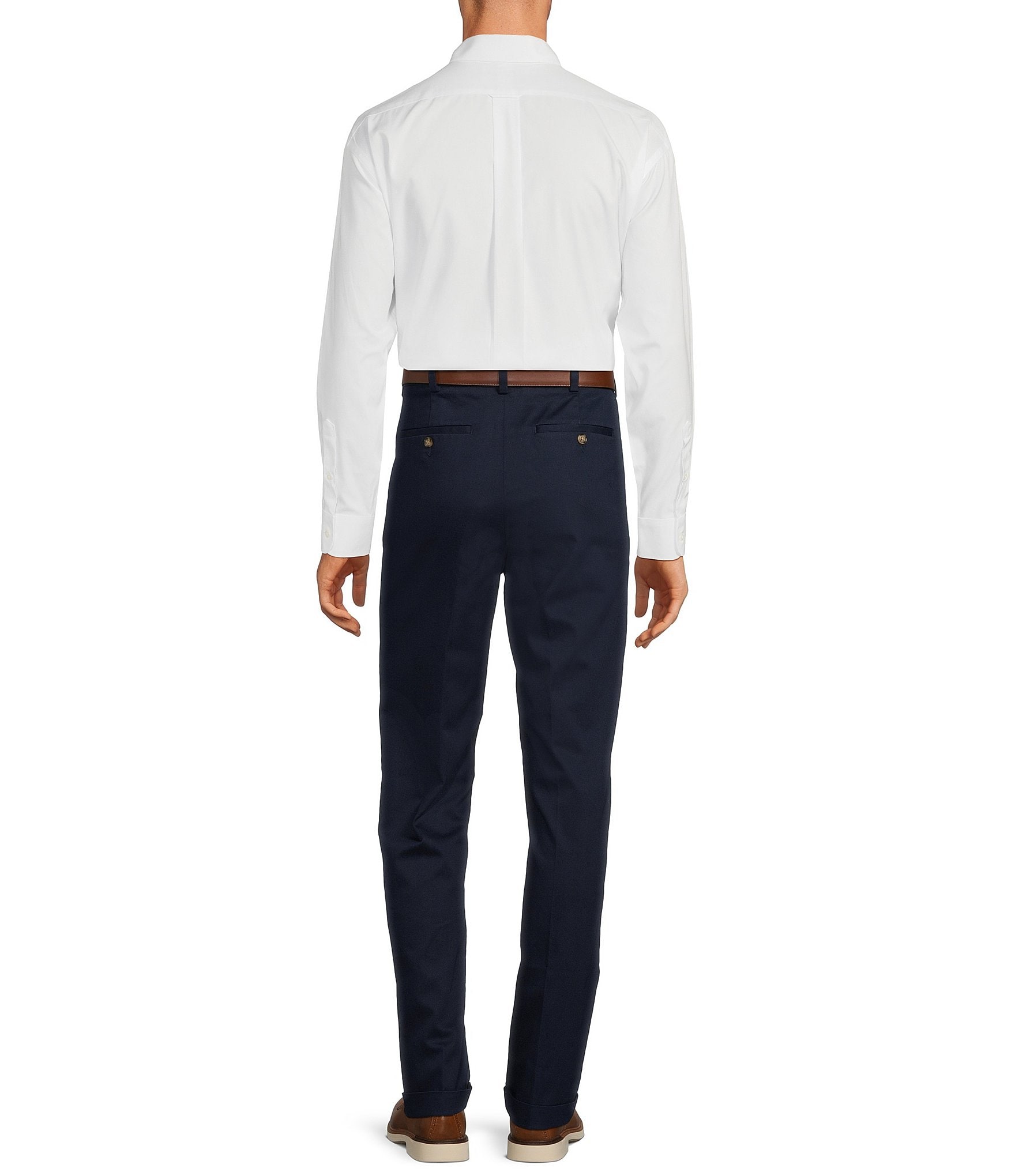 Roundtree & Yorke TravelSmart Ultimate Performance Classic Fit Pleated Non-Iron Chino Pants