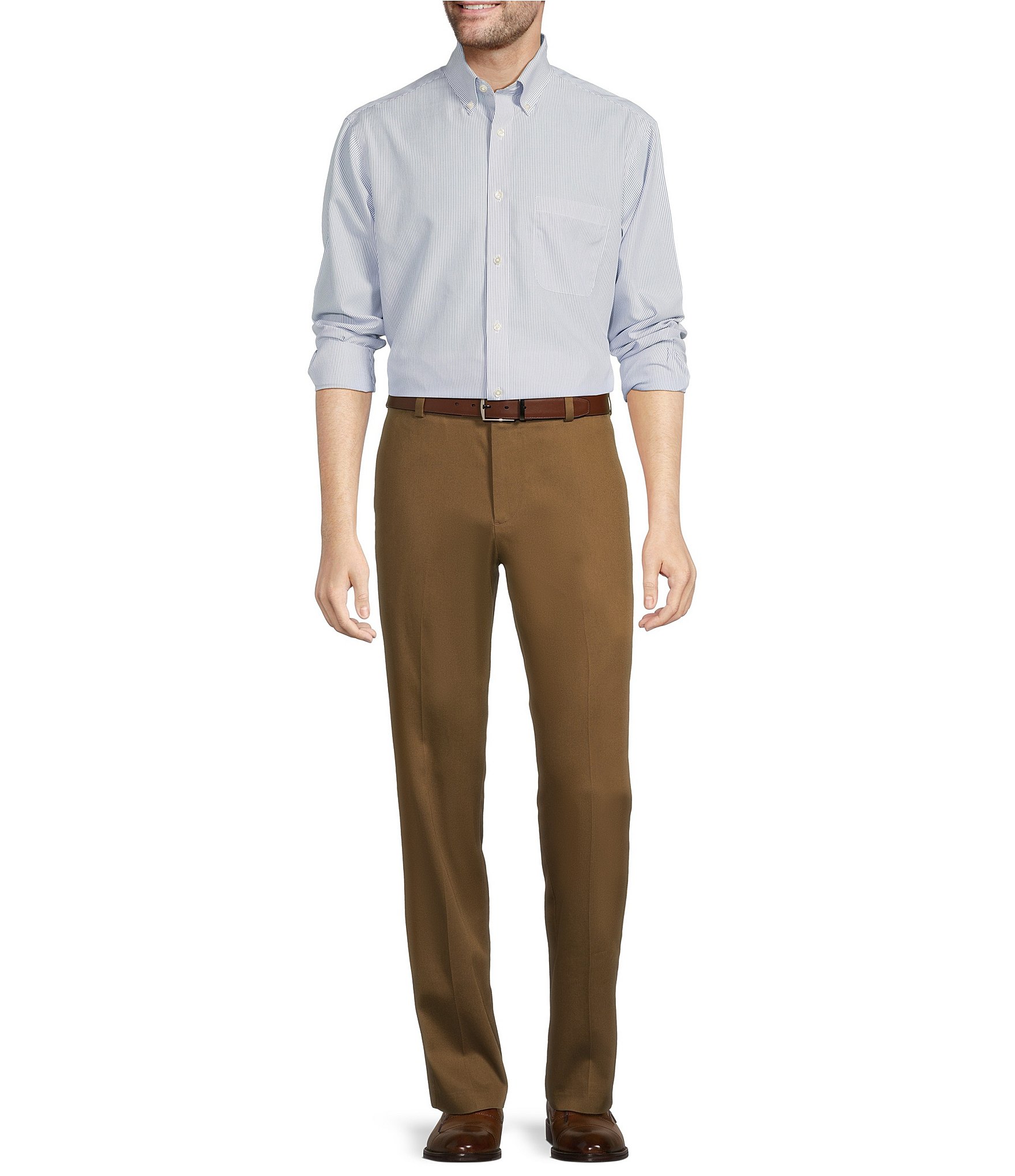 Roundtree & Yorke TravelSmart Ultimate Performance Classic Straight Fit Flat Front Non-Iron Chino Pants