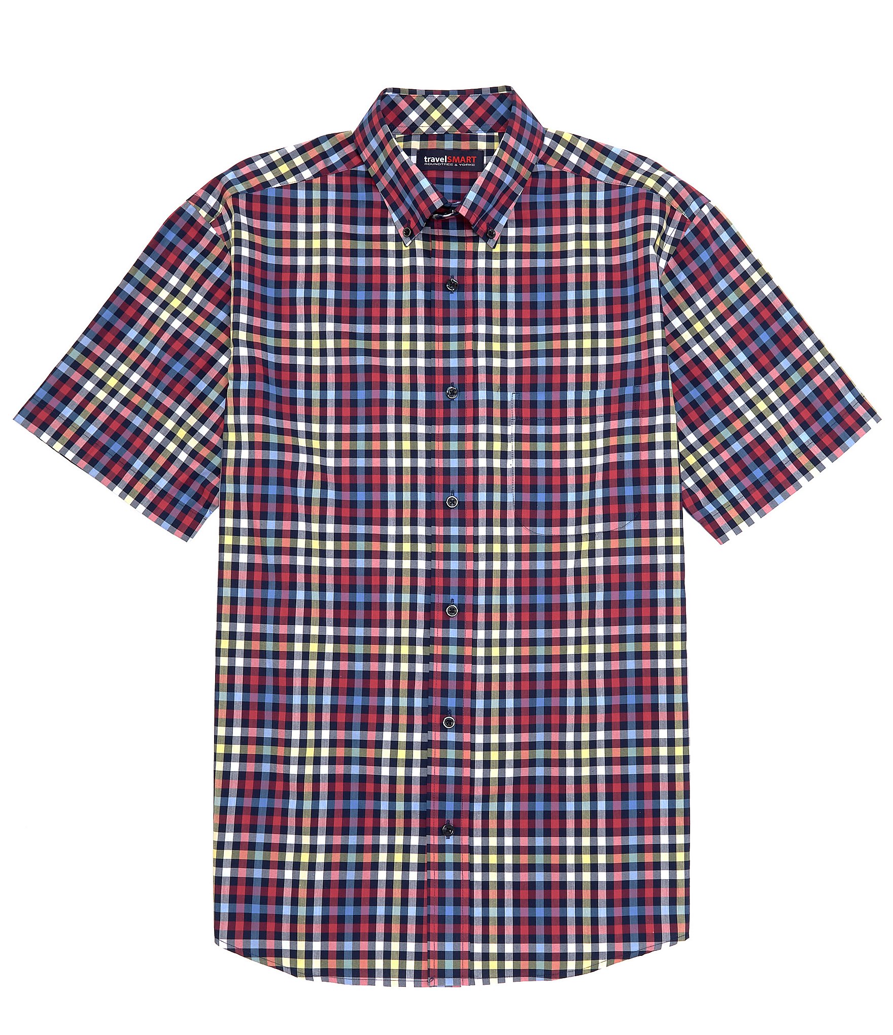 Roundtree & Yorke TravelSmart Short Sleeve Plaid Sport Shirt | Dillard's