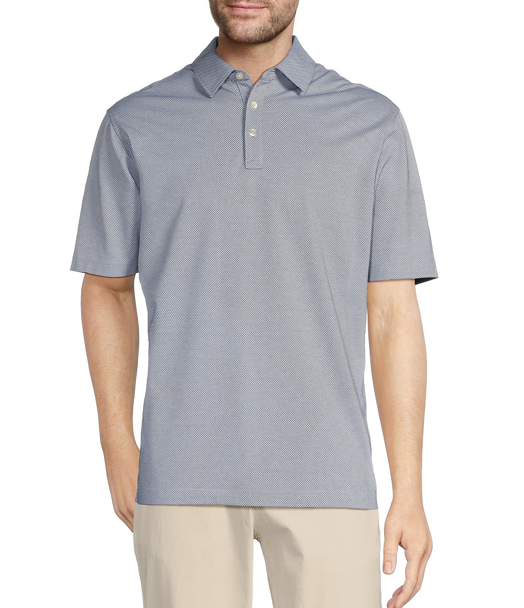 Roundtree & Yorke TravelSmart Short Sleeve Solid Jacquard Polo Shirt