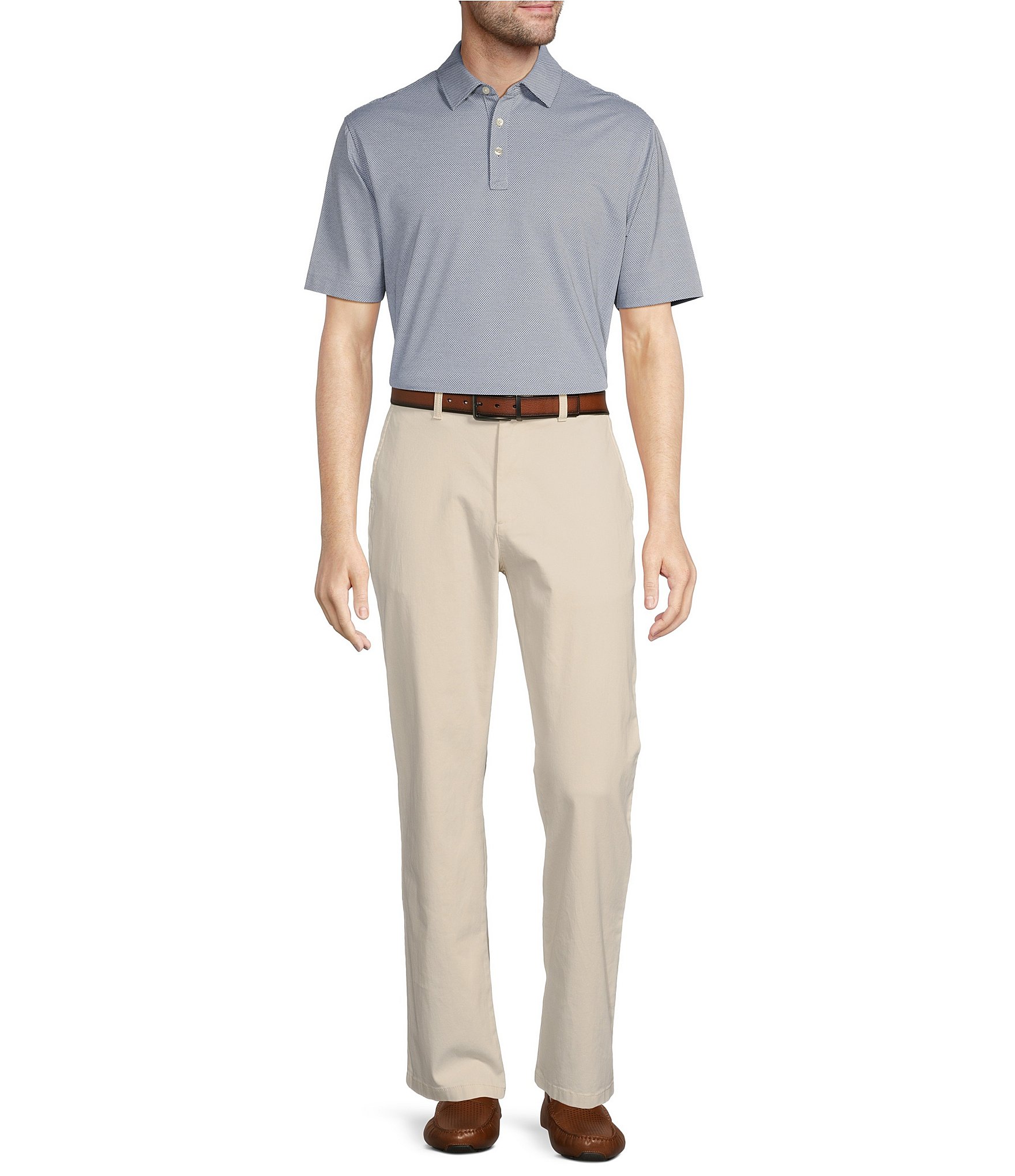 Roundtree & Yorke TravelSmart Short Sleeve Solid Jacquard Polo Shirt