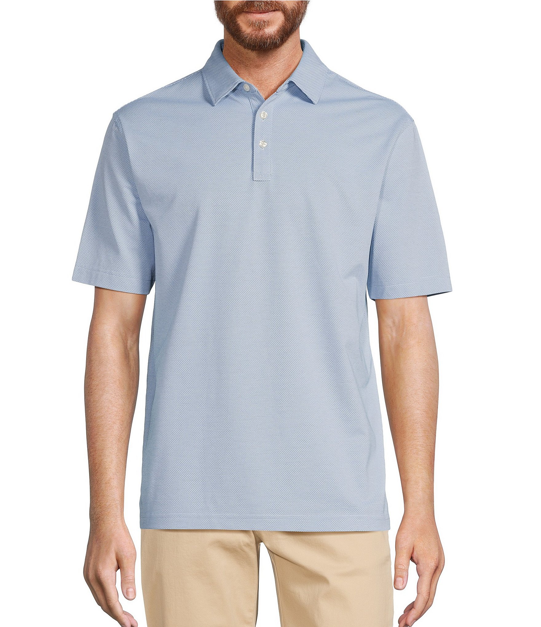 Roundtree & Yorke TravelSmart Short Sleeve Solid Jacquard Polo Shirt